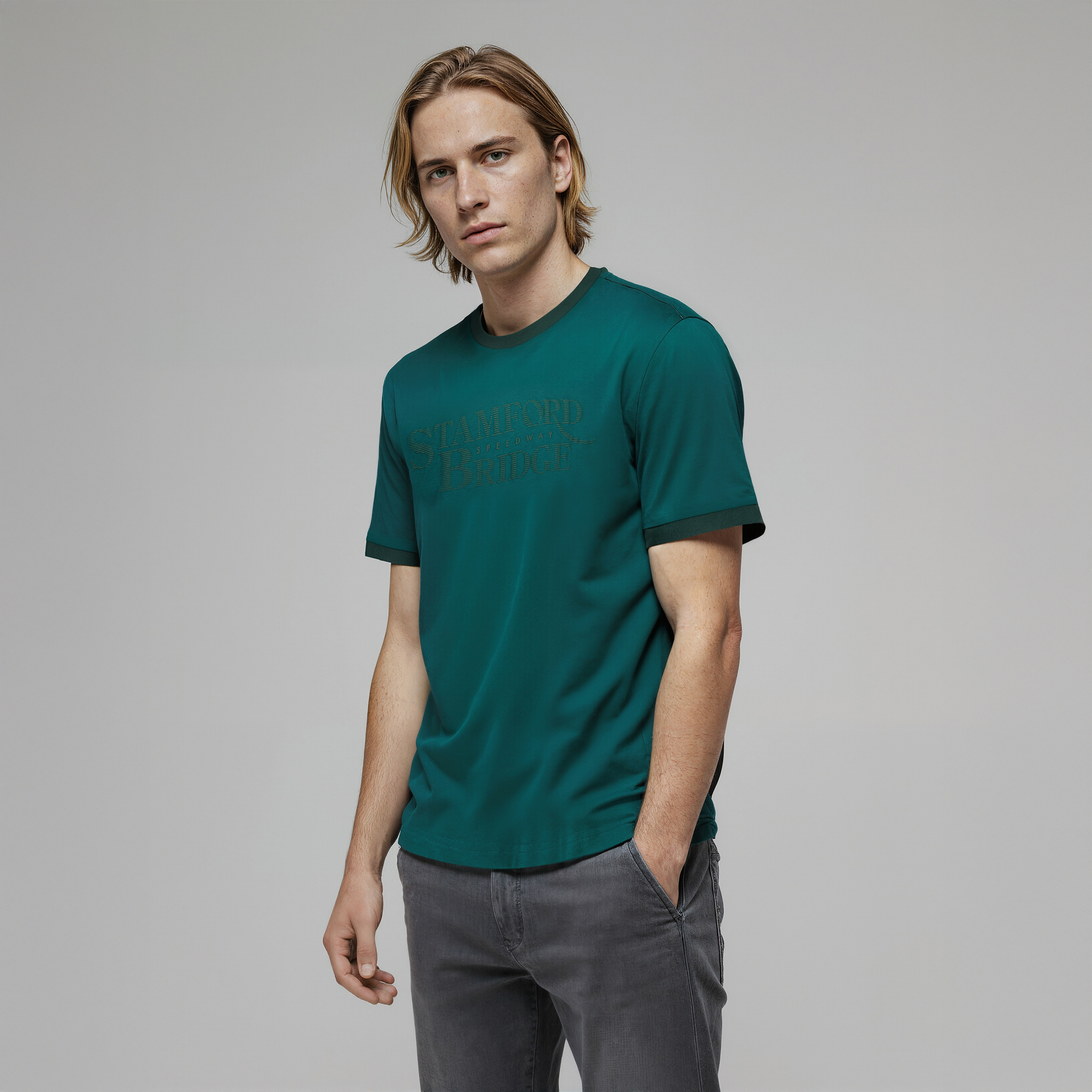Chelsea Speedway Ringer T-Shirt - Dark Green, , rebel_hi-res