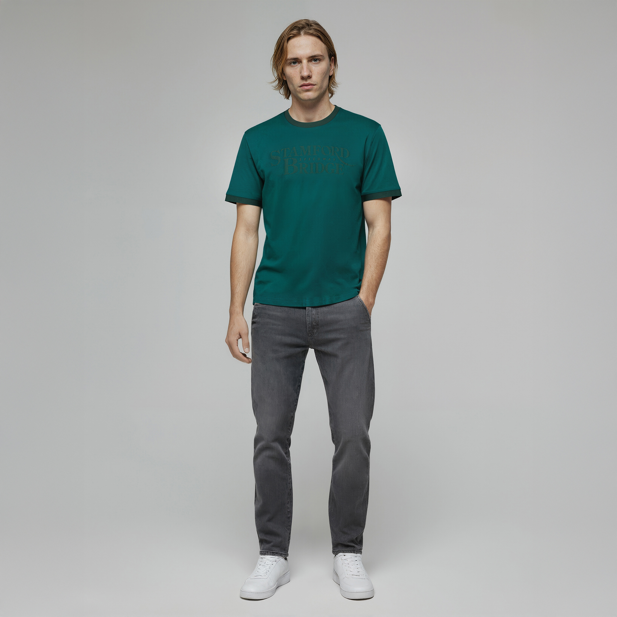 Chelsea Speedway Ringer T-Shirt - Dark Green, , rebel_hi-res