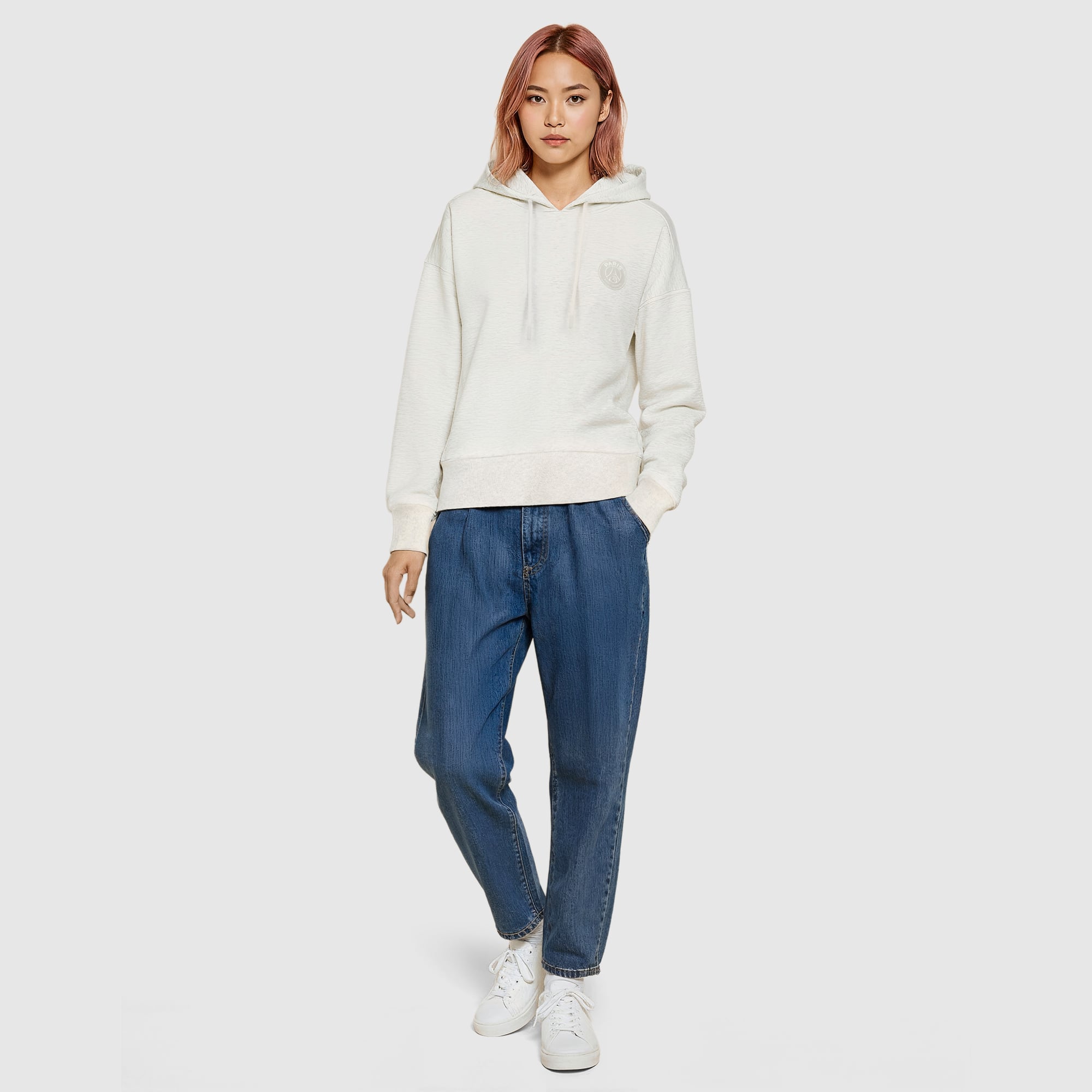 PSG Studio Cotton Fleece Pullover Hoodie - Oatmeal - Womens, , rebel_hi-res
