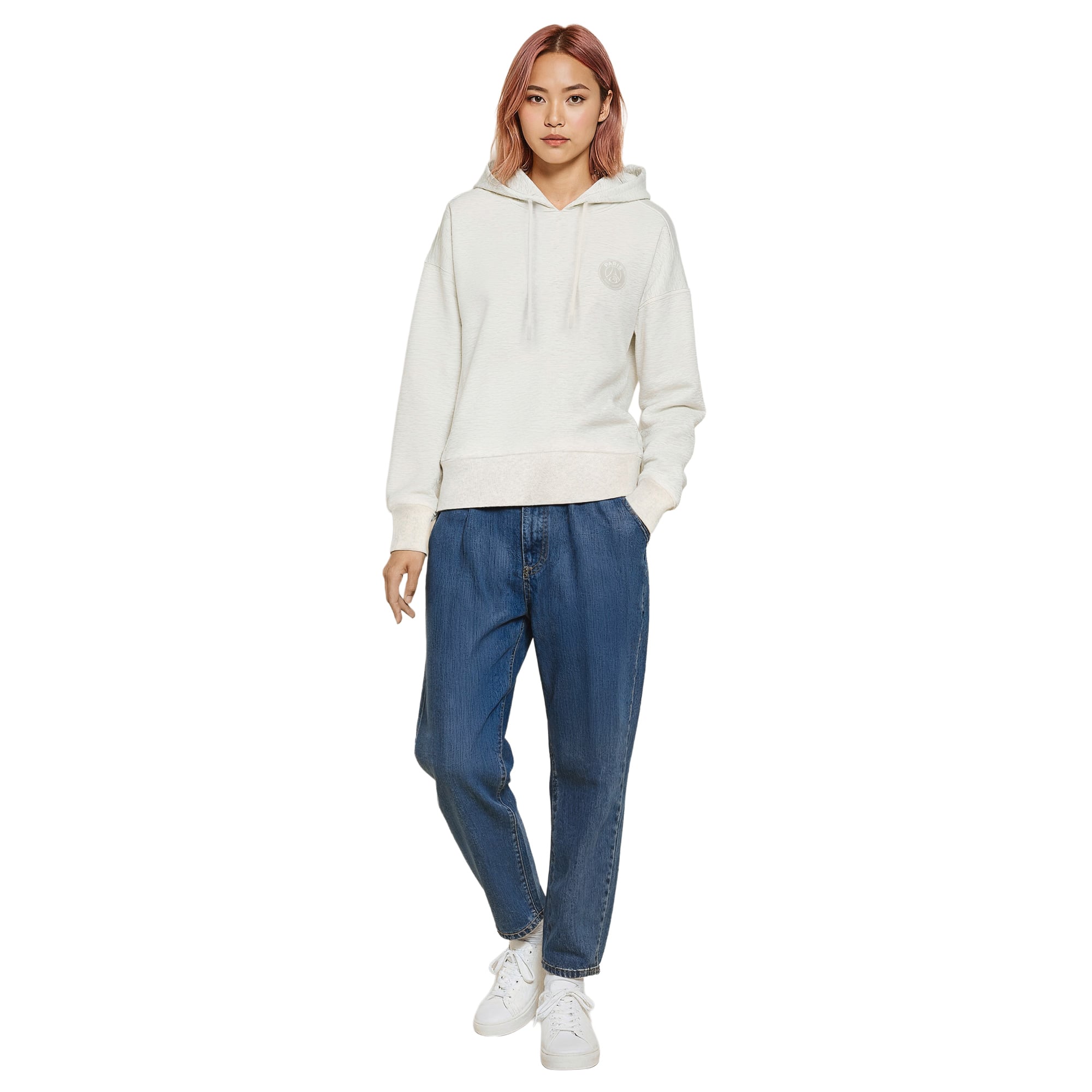 PSG Studio Cotton Fleece Pullover Hoodie - Oatmeal - Womens, , rebel_hi-res