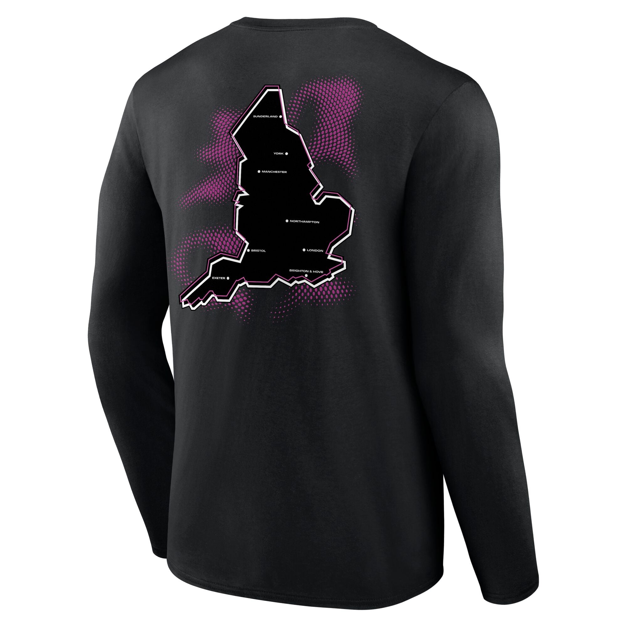 Women's Rugby World Cup ENG25 Vortex Map Graphic Long Sleeve T-Shirt - Black - Unisex, , rebel_hi-res