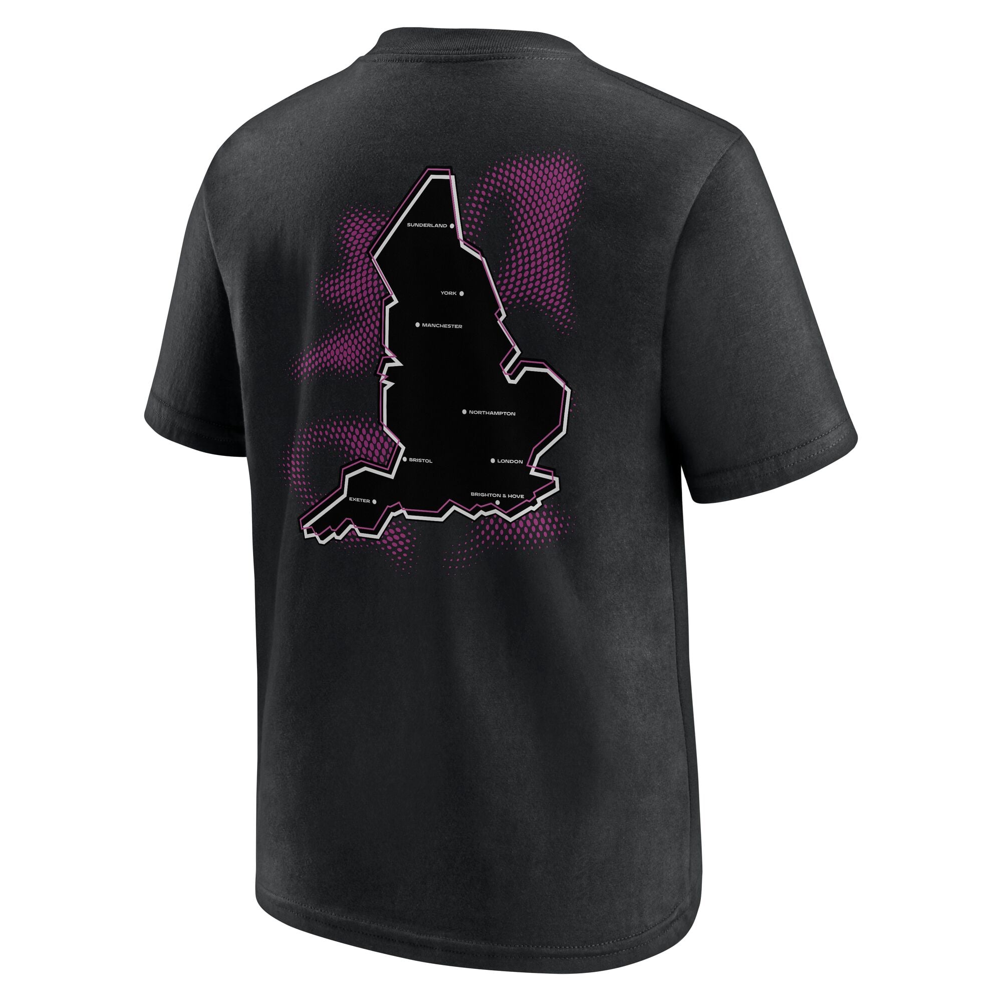 Women's Rugby World Cup ENG25 Vortex Map Graphic T-Shirt - Black - Junior, , rebel_hi-res
