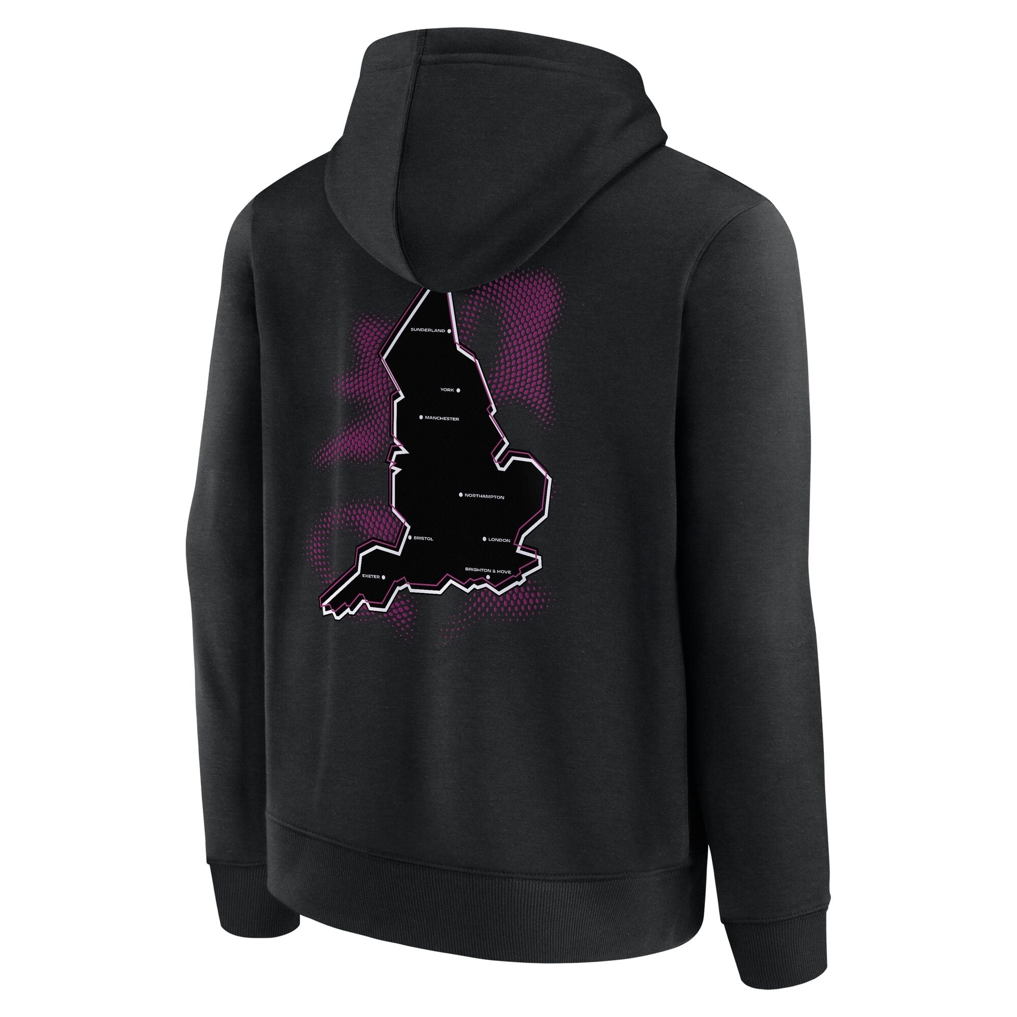 Women's Rugby World Cup ENG25 Vortex Map Graphic Hoodie - Black - Junior, , rebel_hi-res