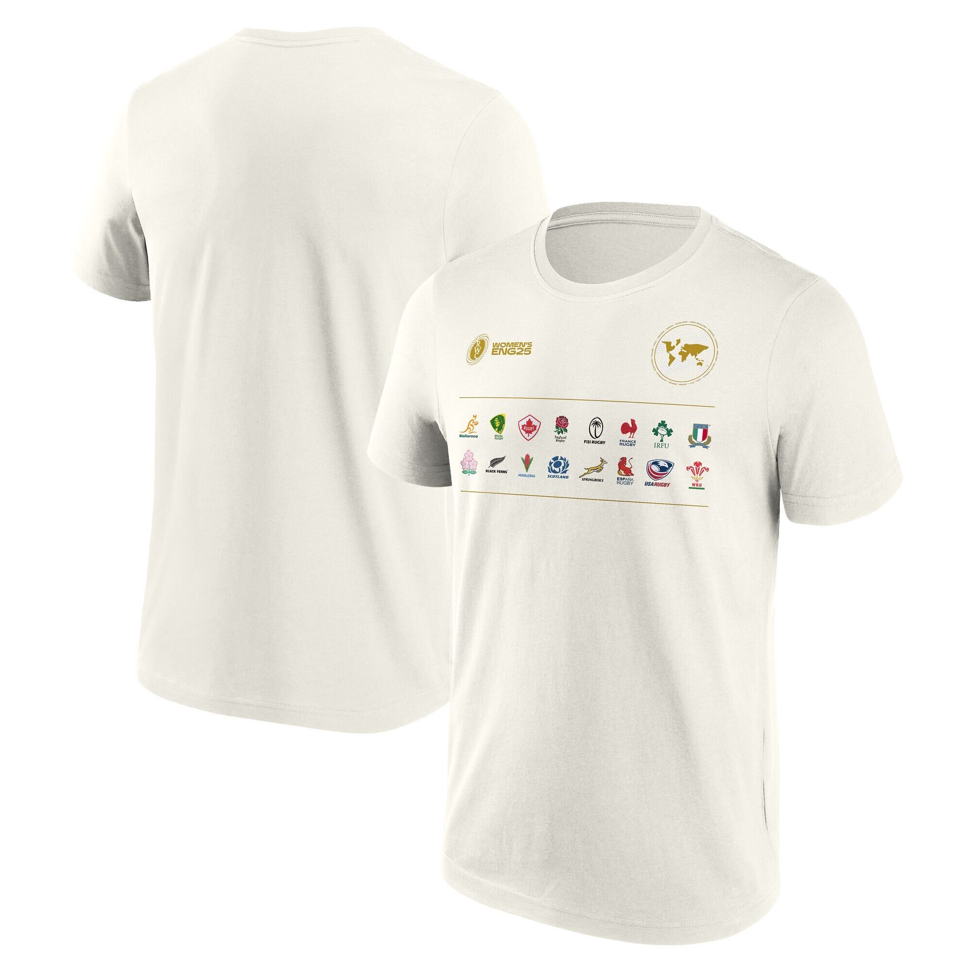 Women's Rugby World Cup 2025 All Nations T-Shirt - Cream, , rebel_hi-res