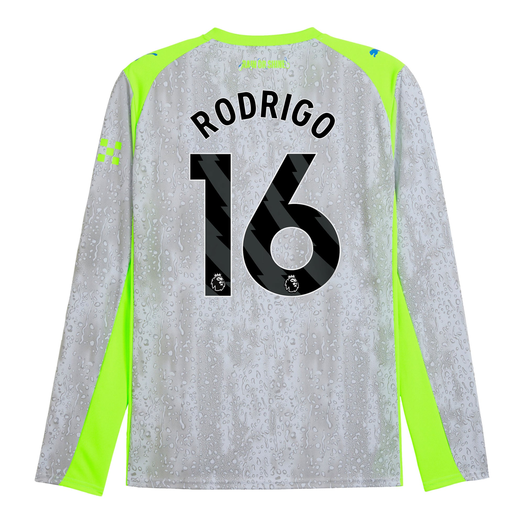Manchester City PUMA Third Shirt 2025-26 - Long Sleeve with Rodrigo 16 printing, , rebel_hi-res
