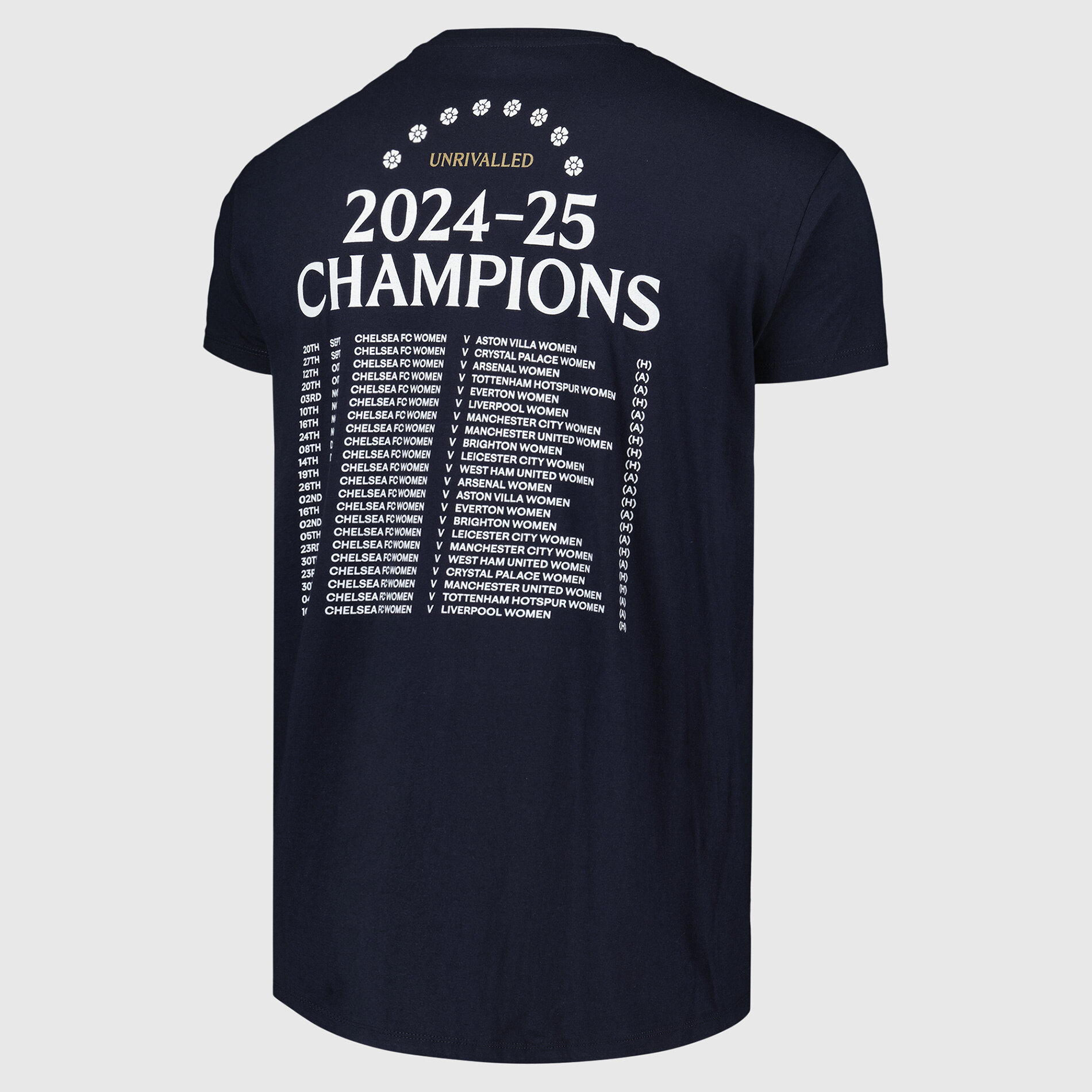 Chelsea CFCW Unrivalled WSL Winners Tee 24/25 - Navy - Unisex, , rebel_hi-res