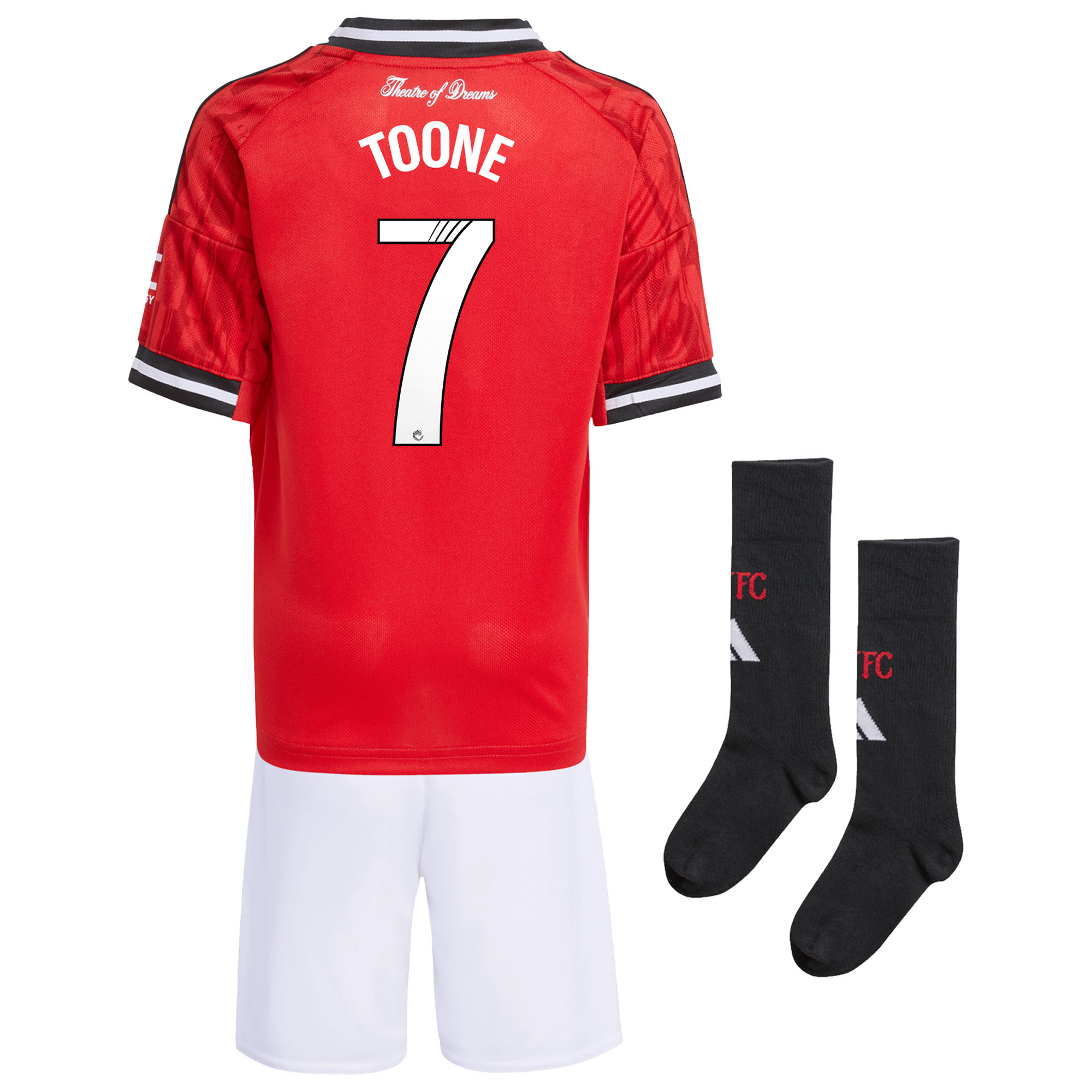 Manchester United adidas Home Minikit 2025-26 with Toone 7 printing ...