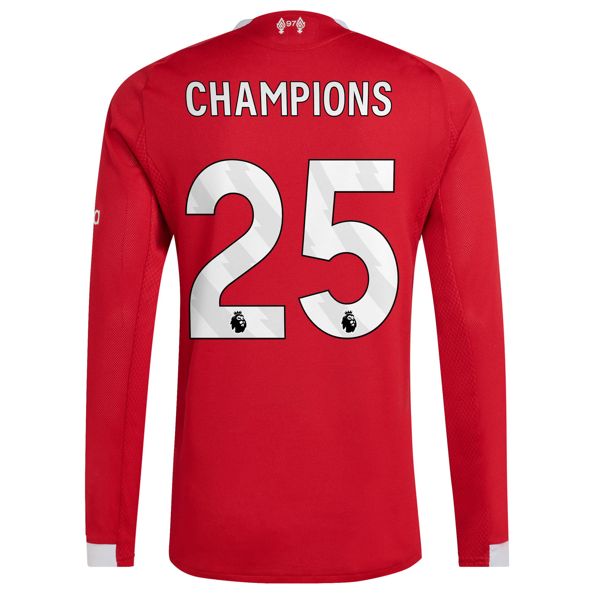 Liverpool adidas Home Authentic Shirt 2025-26 - Long sleeve with Champions 25 printing, , rebel_hi-res