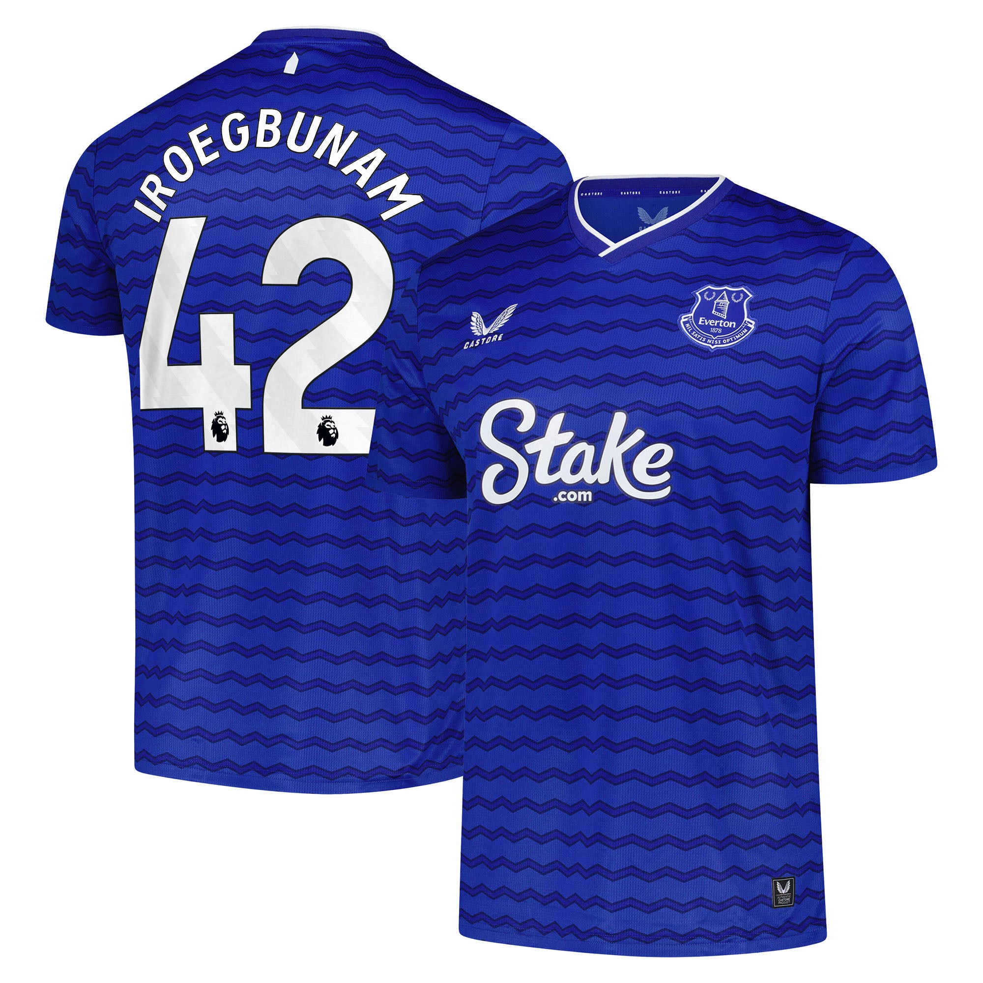 Maglia Everton Castore Home Replica 2024-25 - Manica lunga con stampa Maglia Everton Castore Home Replica 2024-25 - Manica lunga con stampa
