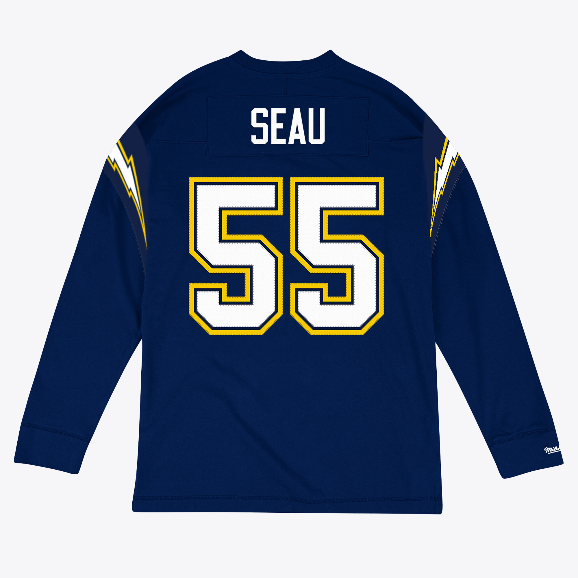 Los Angeles Chargers Mitchell & Ness Name & Number Long Sleeve T shirt Junior Seau 1994, , rebel_hi-res