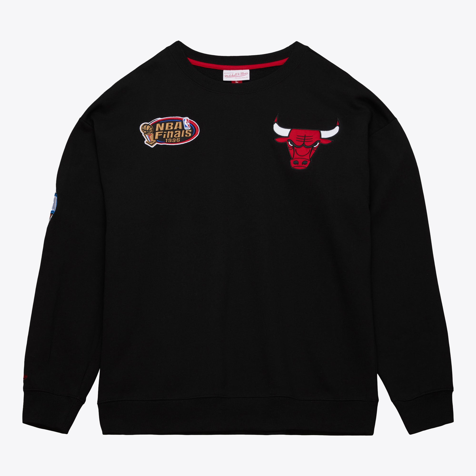 Chicago Bulls Mitchell & Ness Team First Satin Fleece Crew, , rebel_hi-res