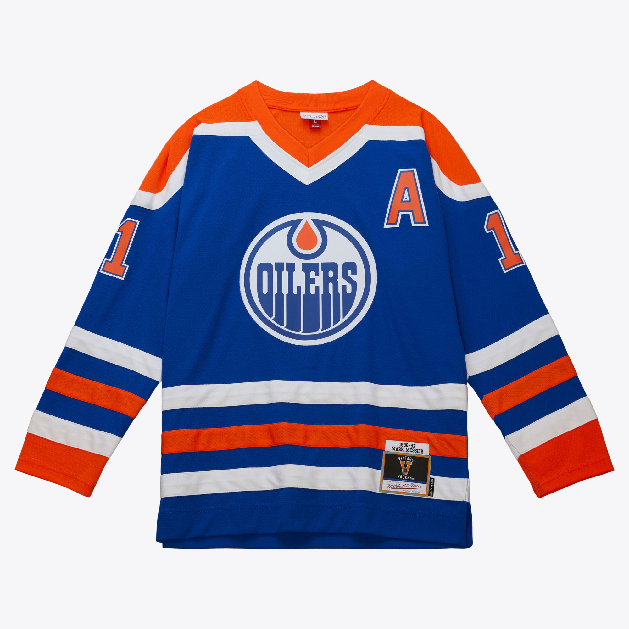Edmonton Oilers Mitchell & Ness Blue Line Jersey Mark Messier 1986, , rebel_hi-res