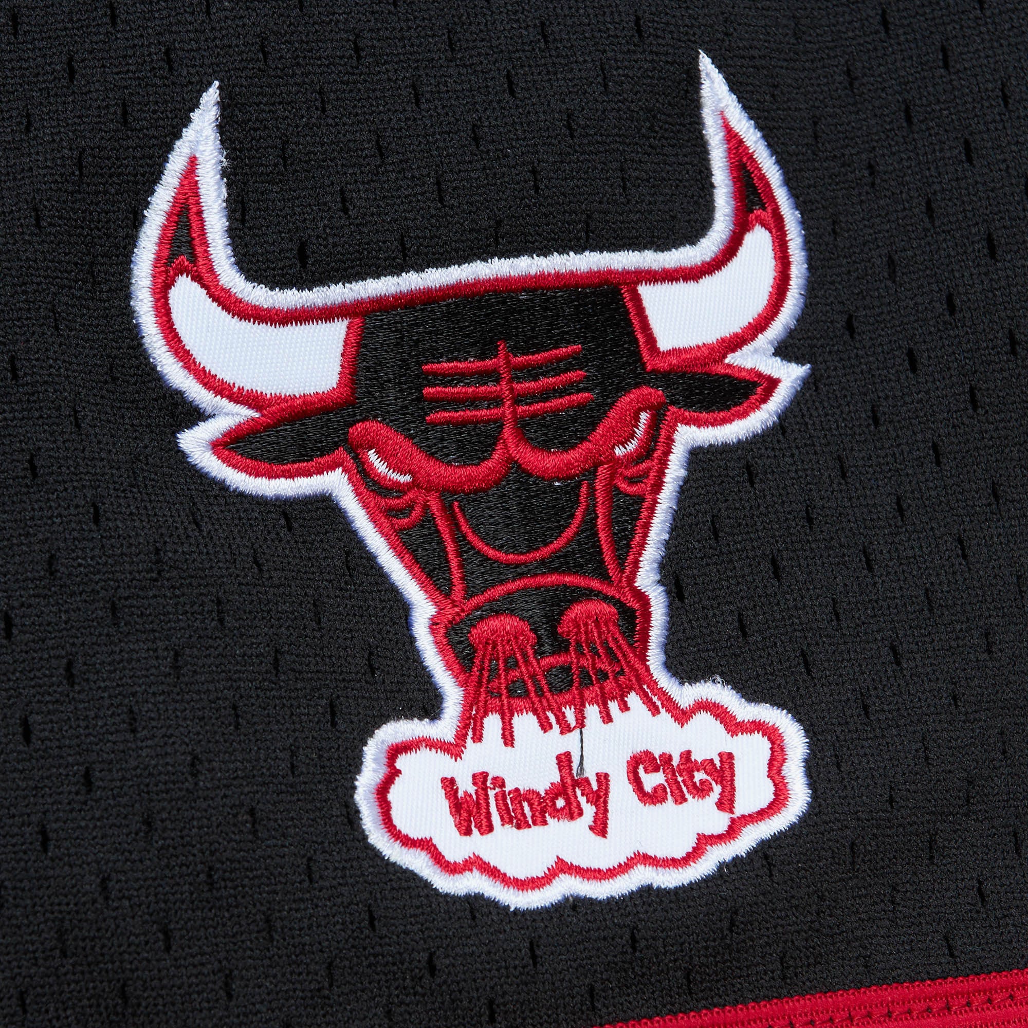 Chicago Bulls Mitchell & Ness On The Clock Mesh Button Front Shirt, , rebel_hi-res
