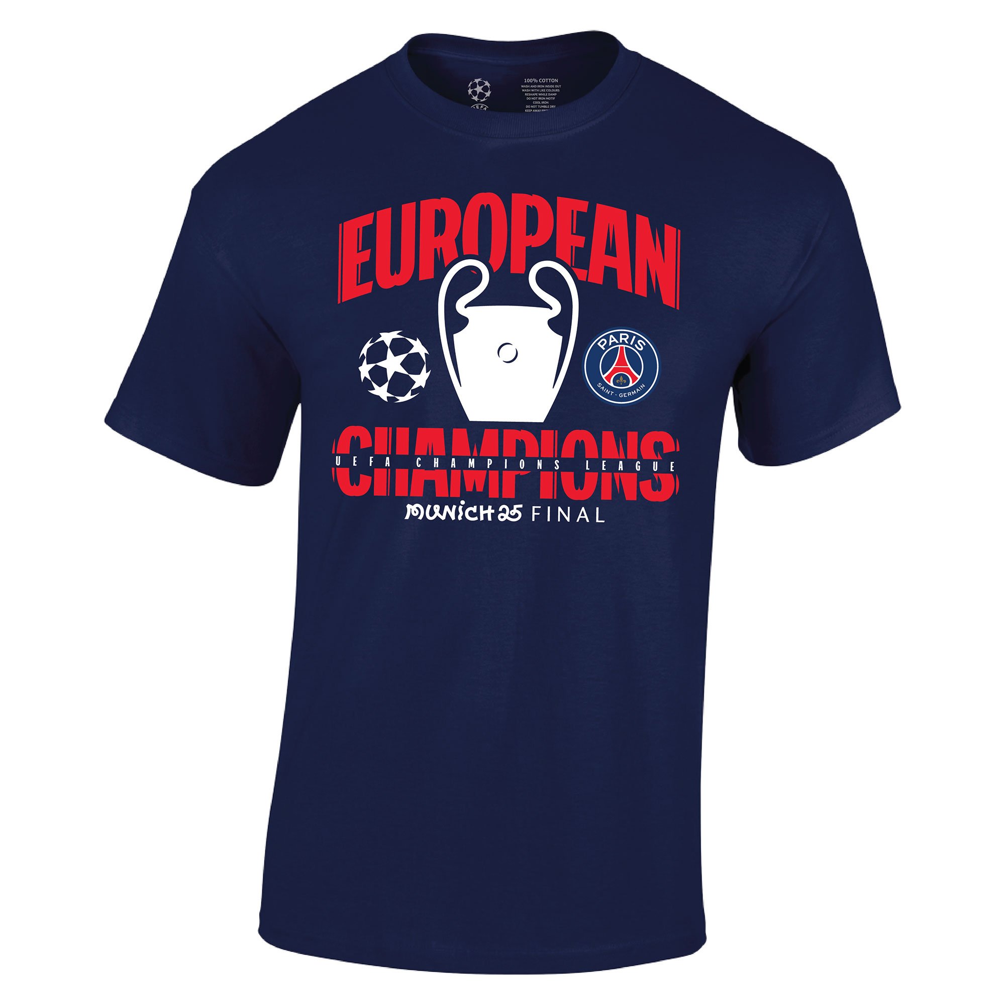 PSG UCL Champions 2025 European Champions Graphic T-Shirt - Navy, , rebel_hi-res