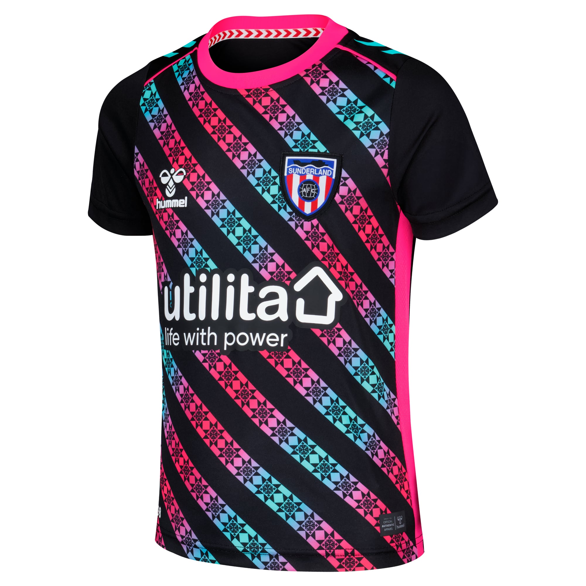 Sunderland Hummel Goalkeeper Shirt 2025-26 - Kids with Moore 21 printing, , rebel_hi-res