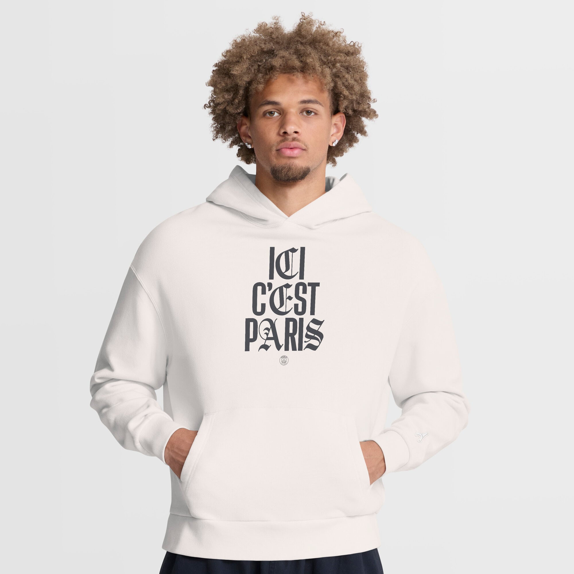 Paris Saint-Germain Hoodie - Antique White - Mens, , rebel_hi-res