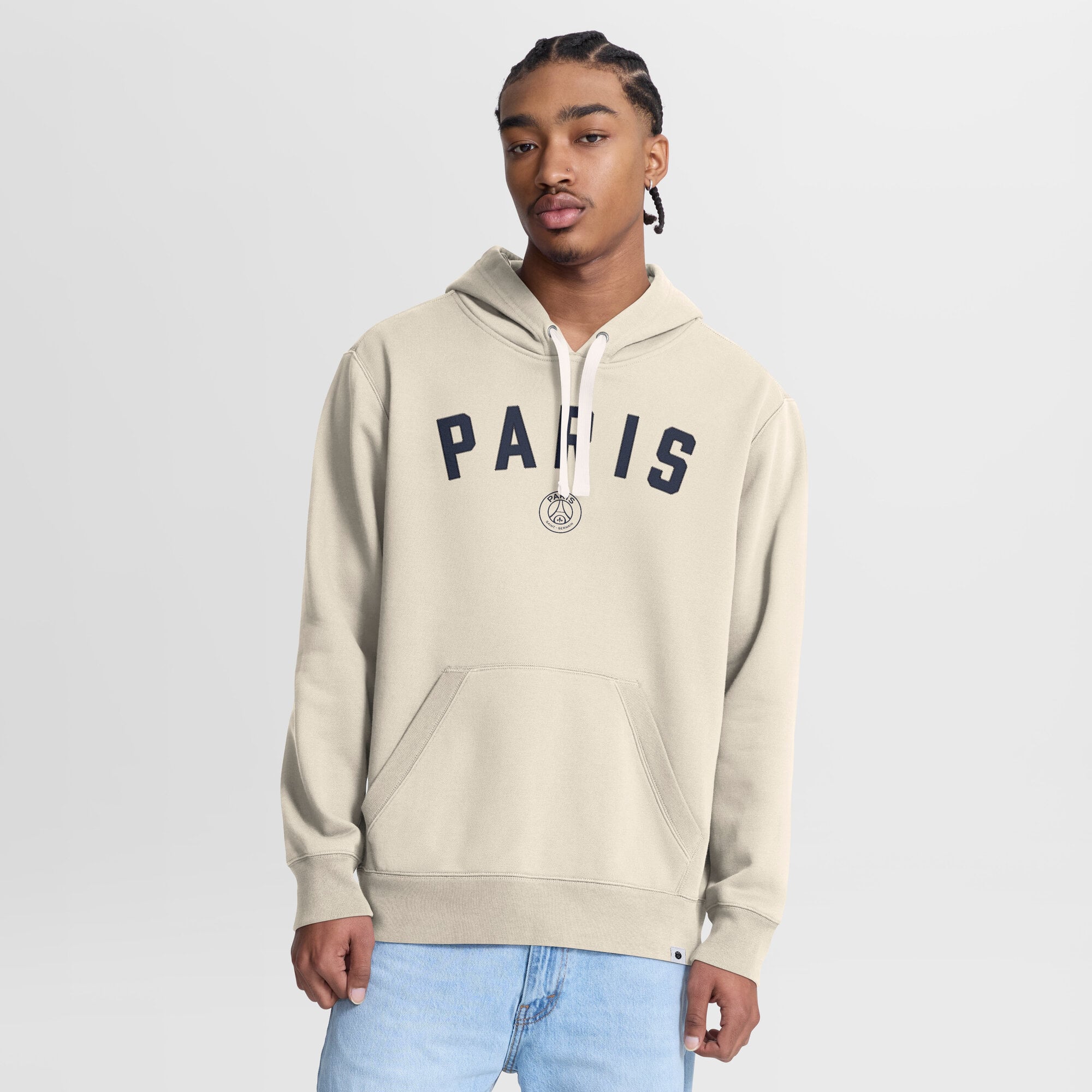 Paris Saint-Germain Oversized Hoodie - Turtledove - Mens, , rebel_hi-res