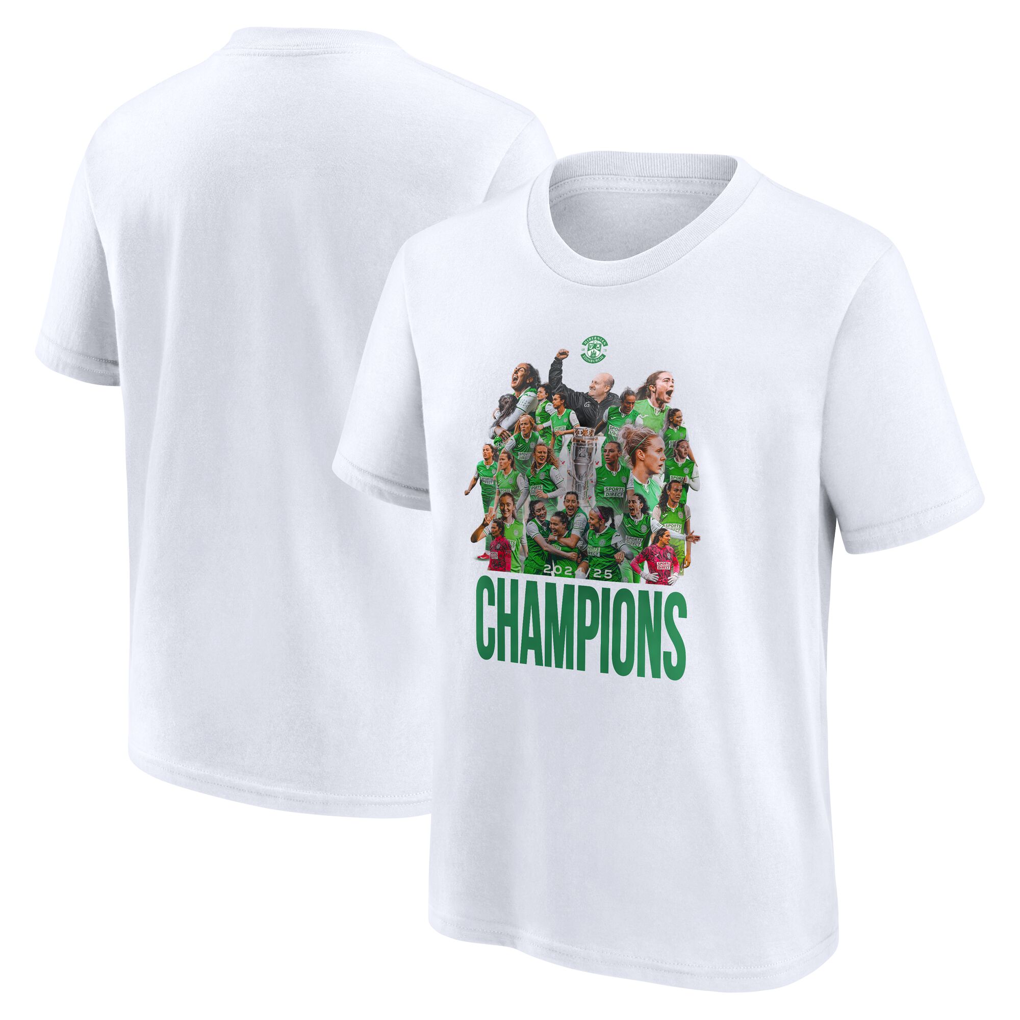 Hibernian Champions T-Shirt - White - Kids, , rebel_hi-res