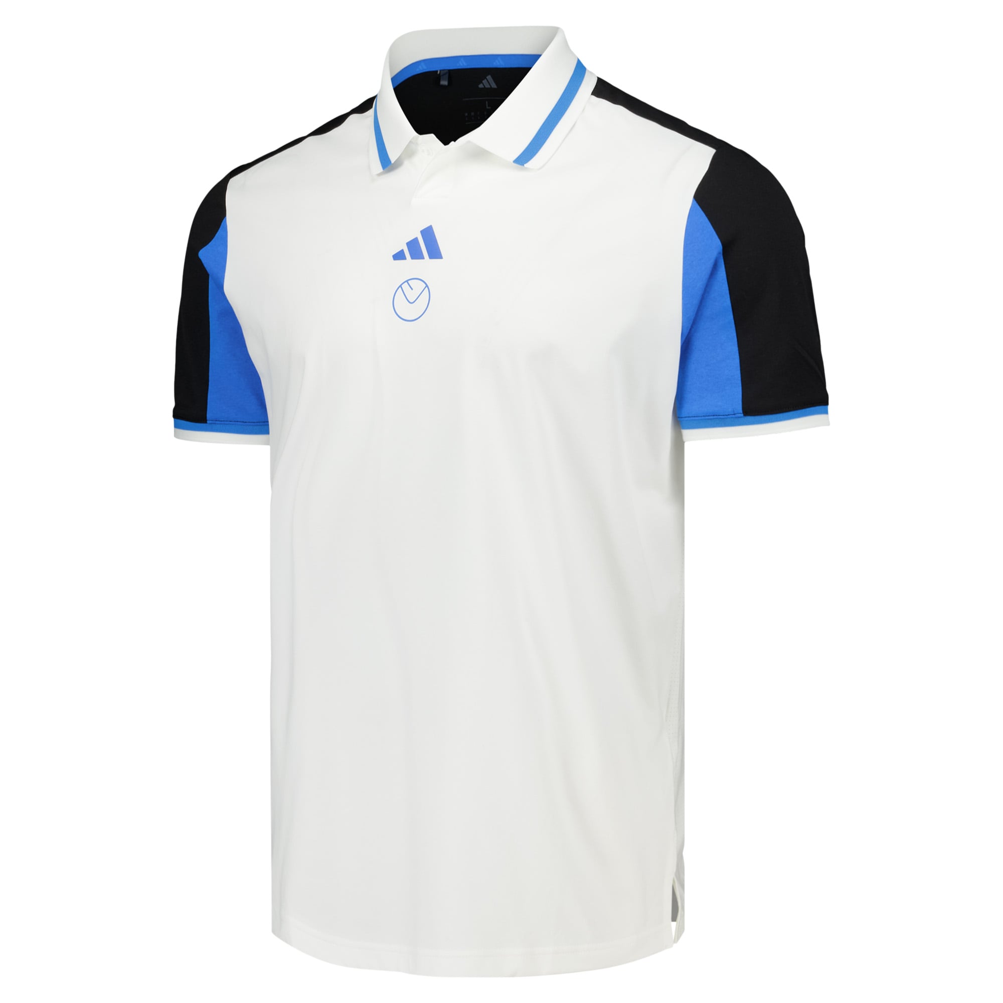 Leeds United adidas Golf Beyond The Course Vent Twistknit Polo Shirt - White, , rebel_hi-res