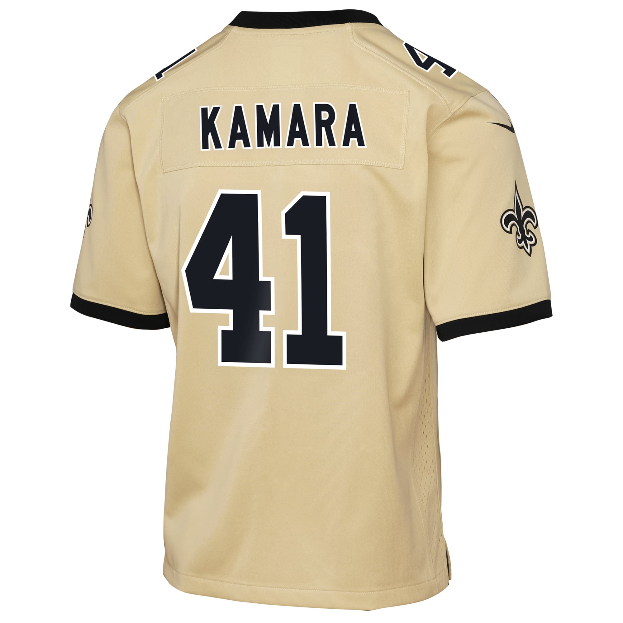 New Orleans Saints Nike Alternate Game Jersey - Gold - Alvin Kamara - Youth, , rebel_hi-res