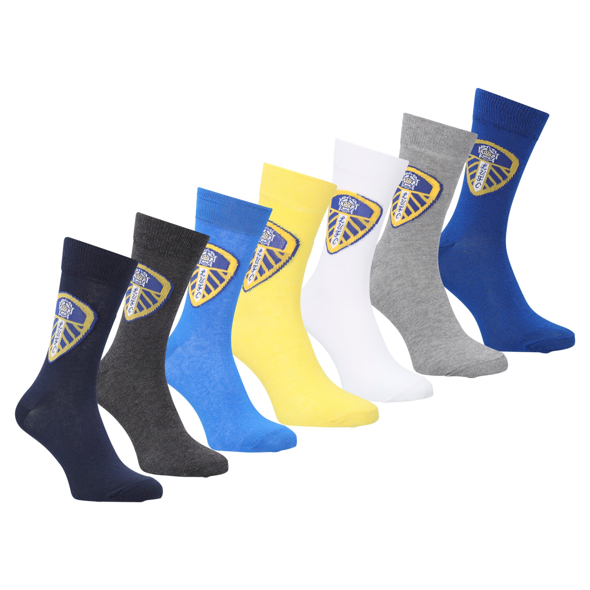 Leeds United 7 Pack Socks - Multi Coloured - Adults, , rebel_hi-res