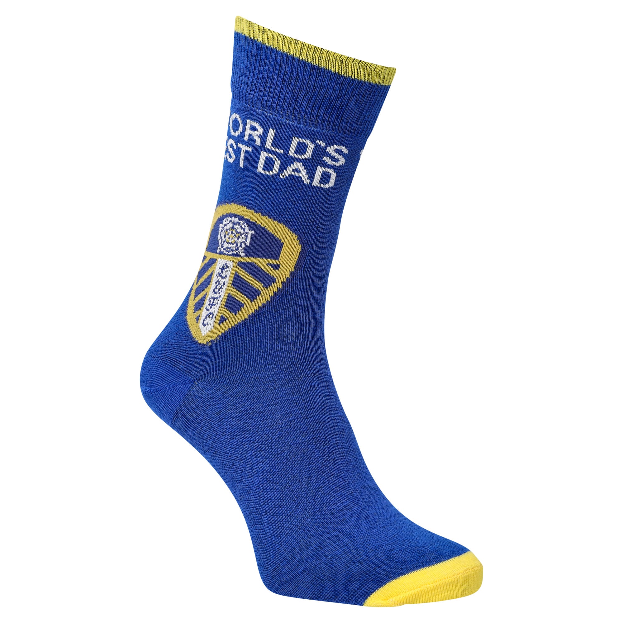 Leeds United Best Dad Socks - Blue - Adults, , rebel_hi-res