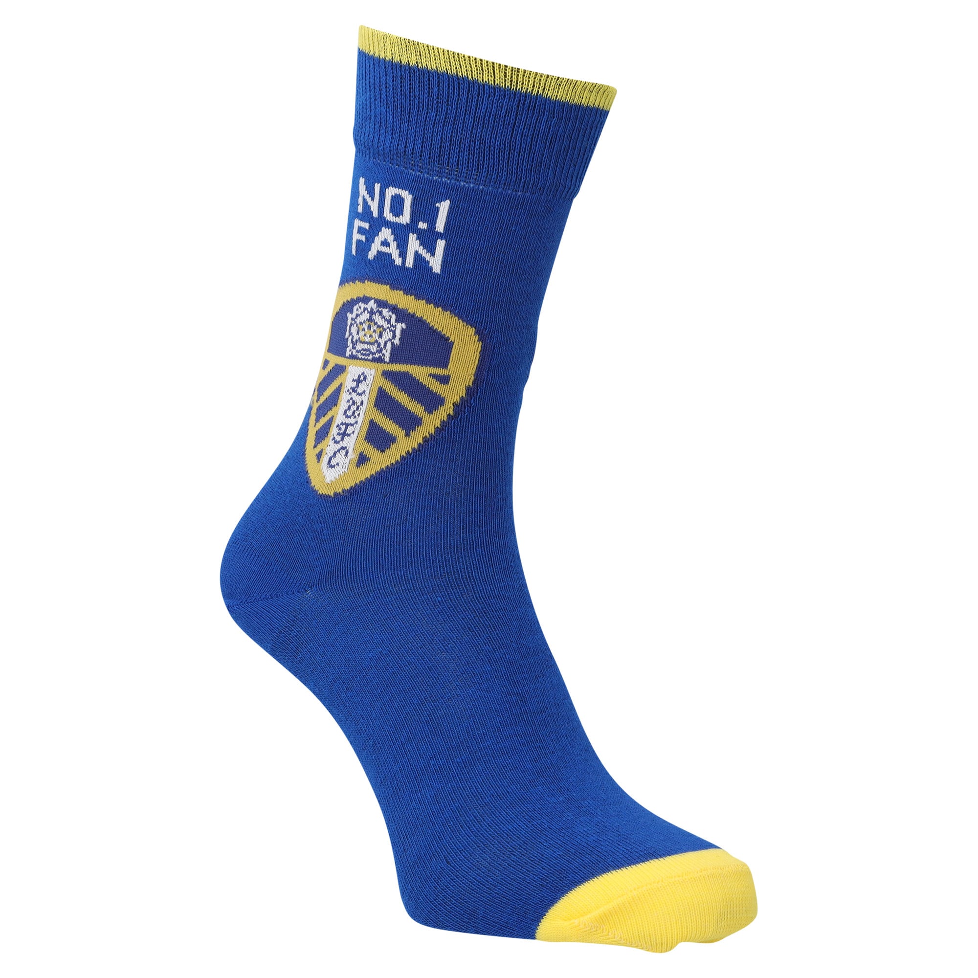 Leeds United No.1 Fan Socks - Blue - Adults, , rebel_hi-res