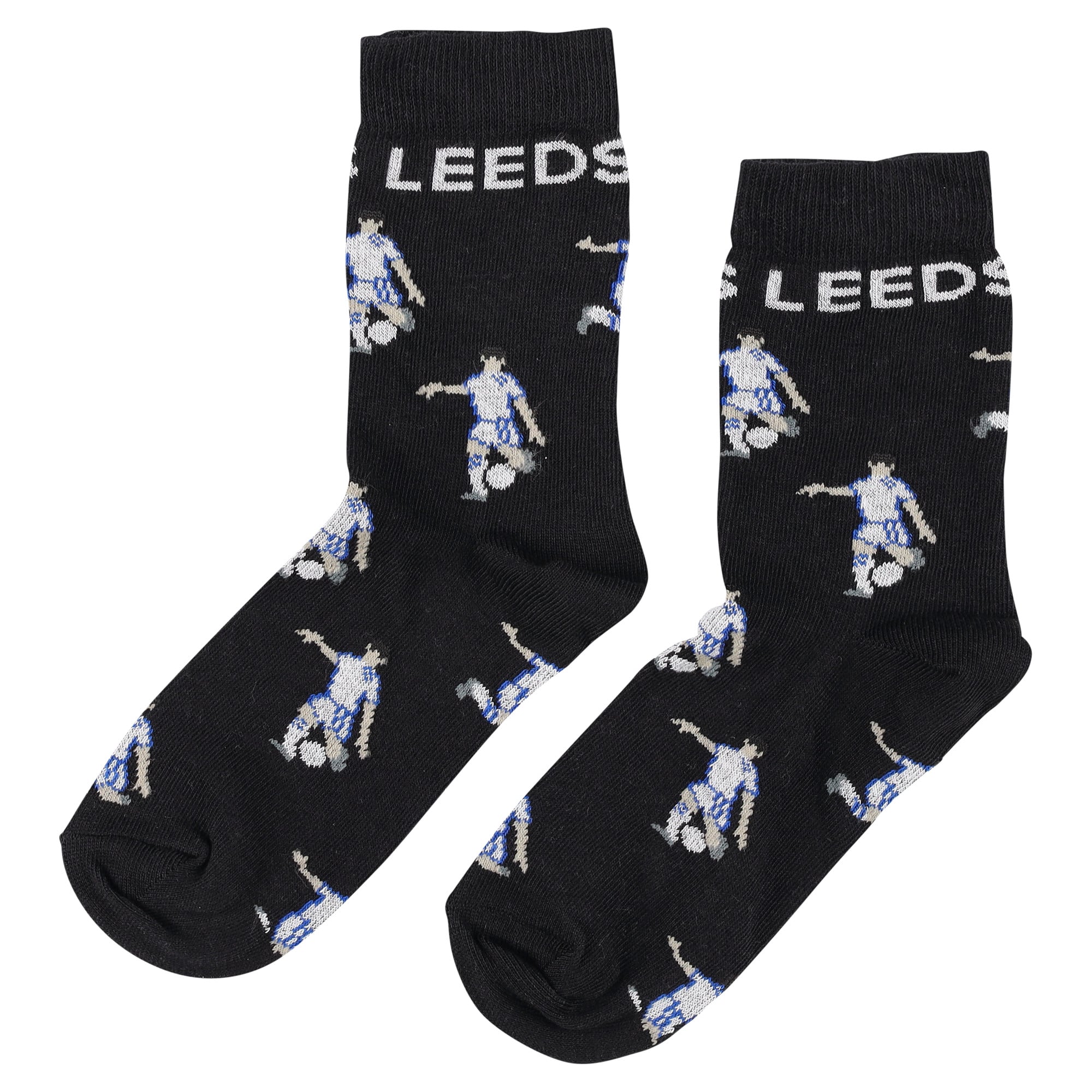 Leeds United 2 Pack Socks - Blue/Black - Kids, , rebel_hi-res