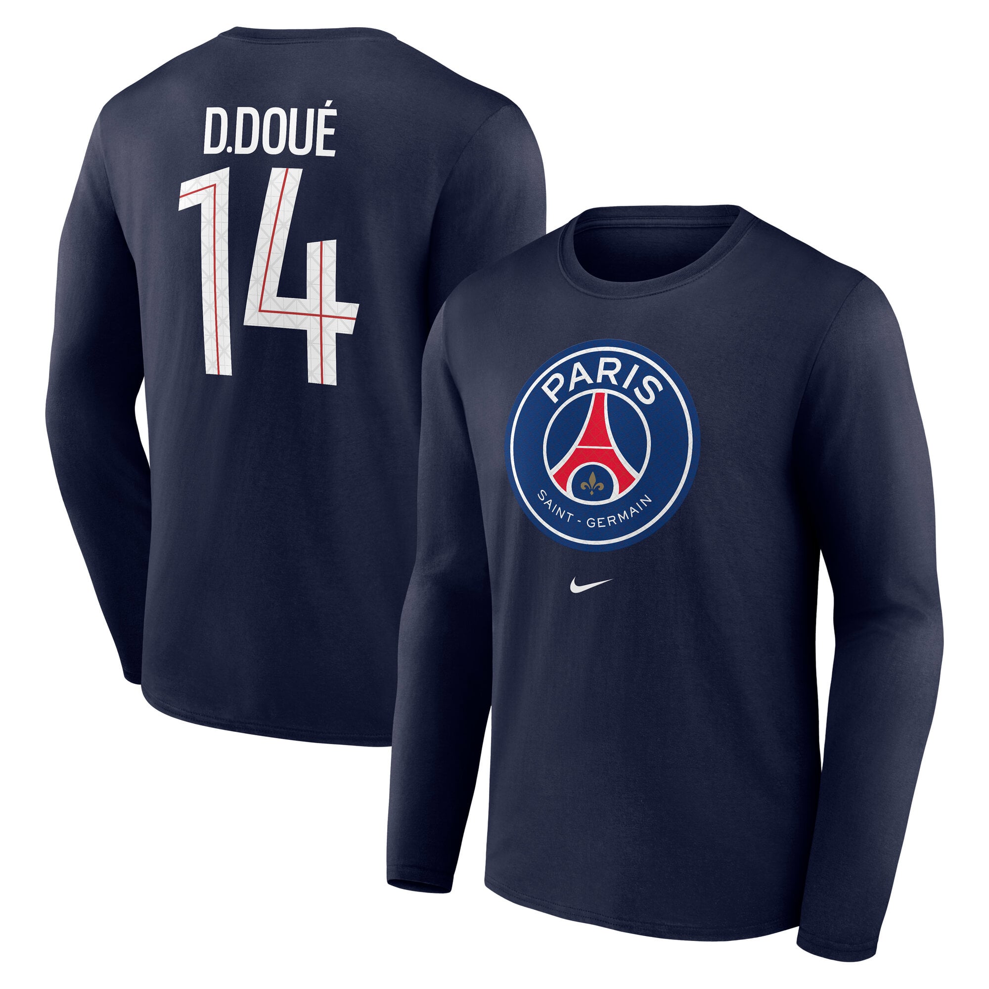 PSG Nike D.Dou&eacute; 14 Graphic Long Sleeve T-Shirt - Navy - Mens, , rebel_hi-res