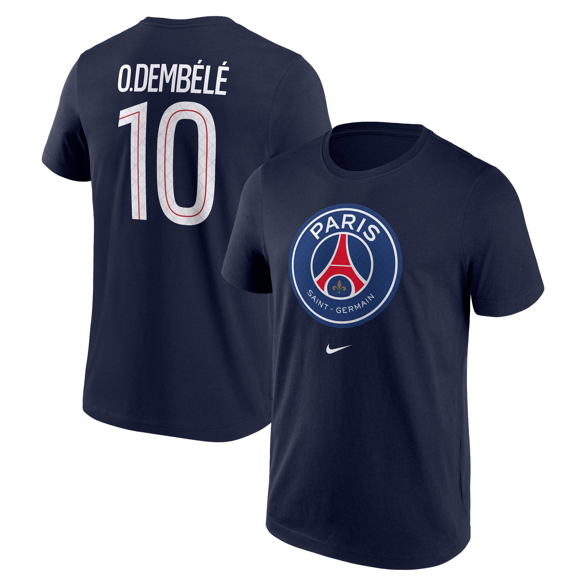 PSG Nike O. Demb&eacute;l&eacute; 10 Graphic T-Shirt - Navy - Mens, , rebel_hi-res