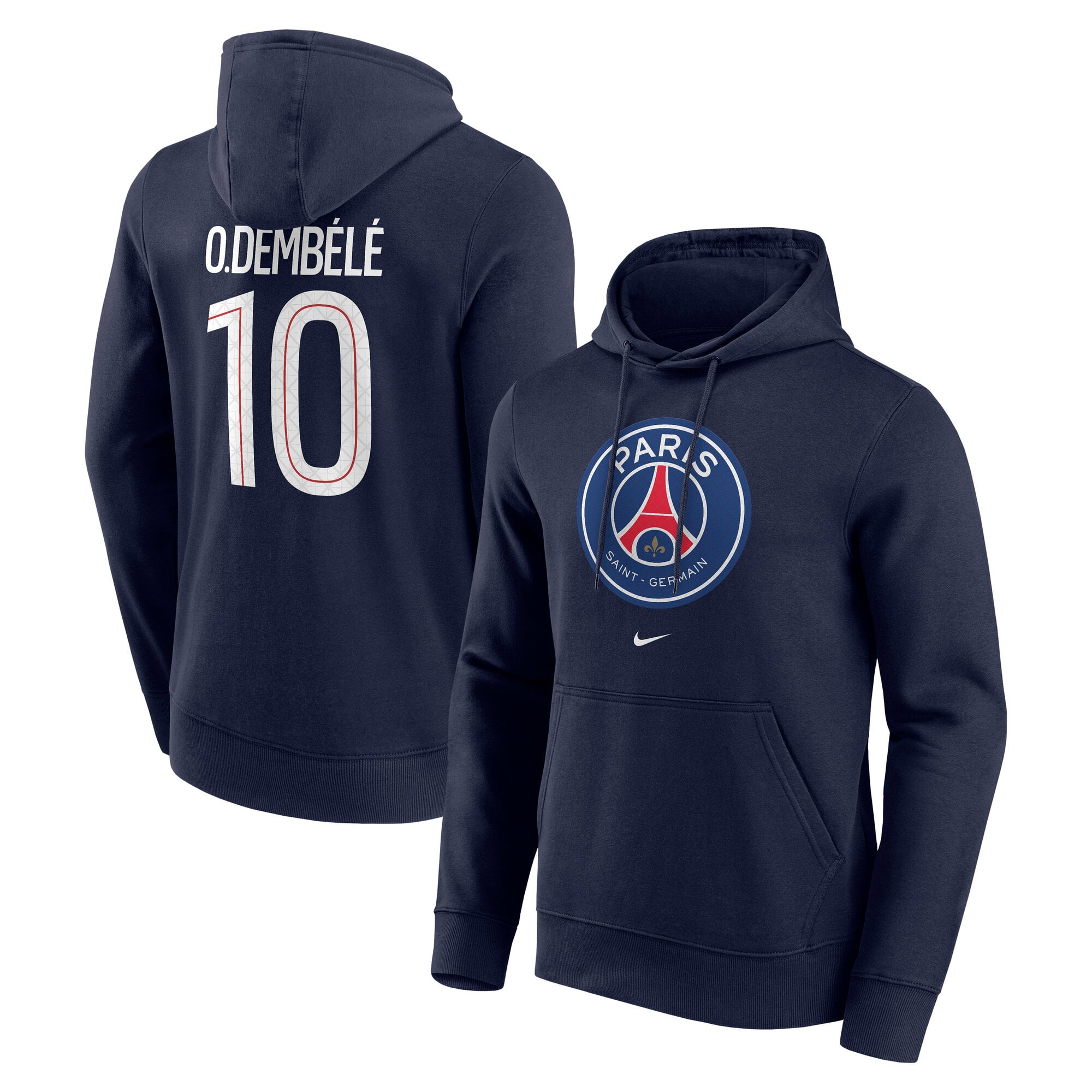 PSG Nike O. Demb&eacute;l&eacute; 10 Graphic Hoodie - Navy - Mens, , rebel_hi-res