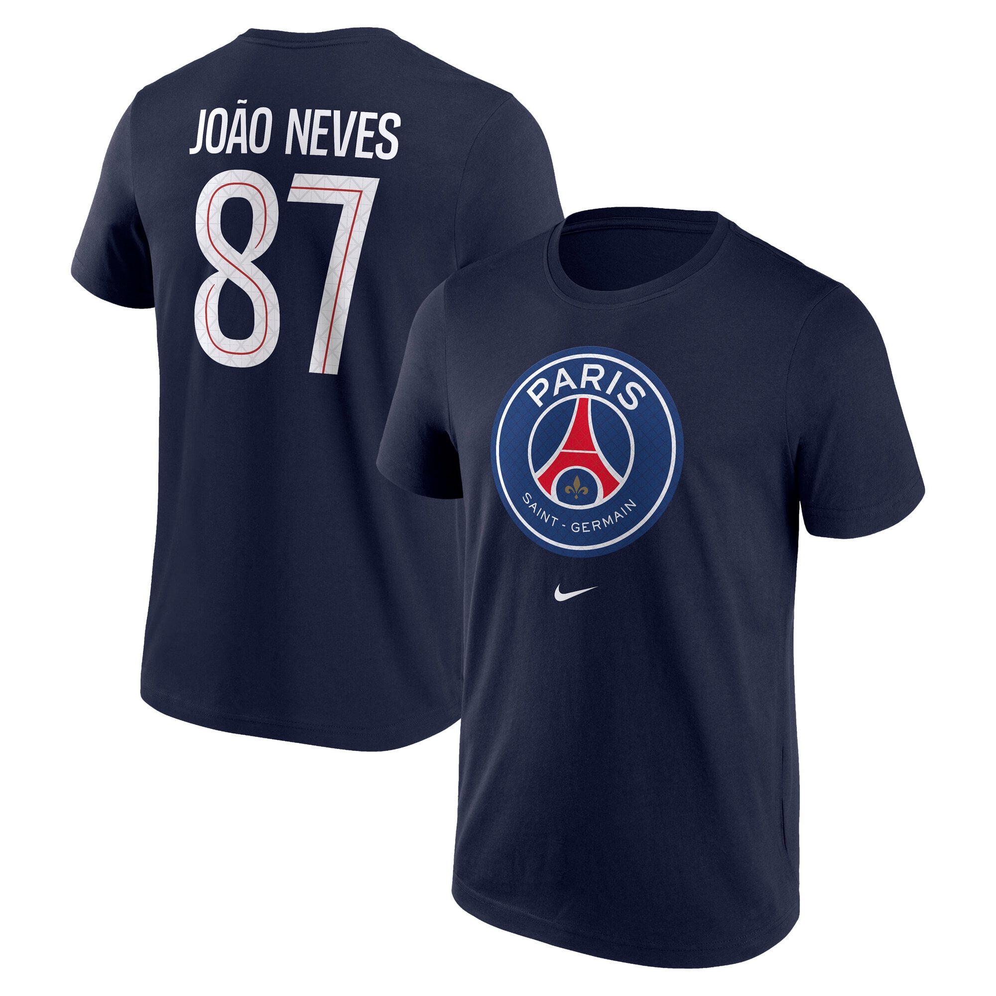PSG Nike Jo&atilde;o Neves 87 Graphic T-Shirt - Navy - Mens, , rebel_hi-res
