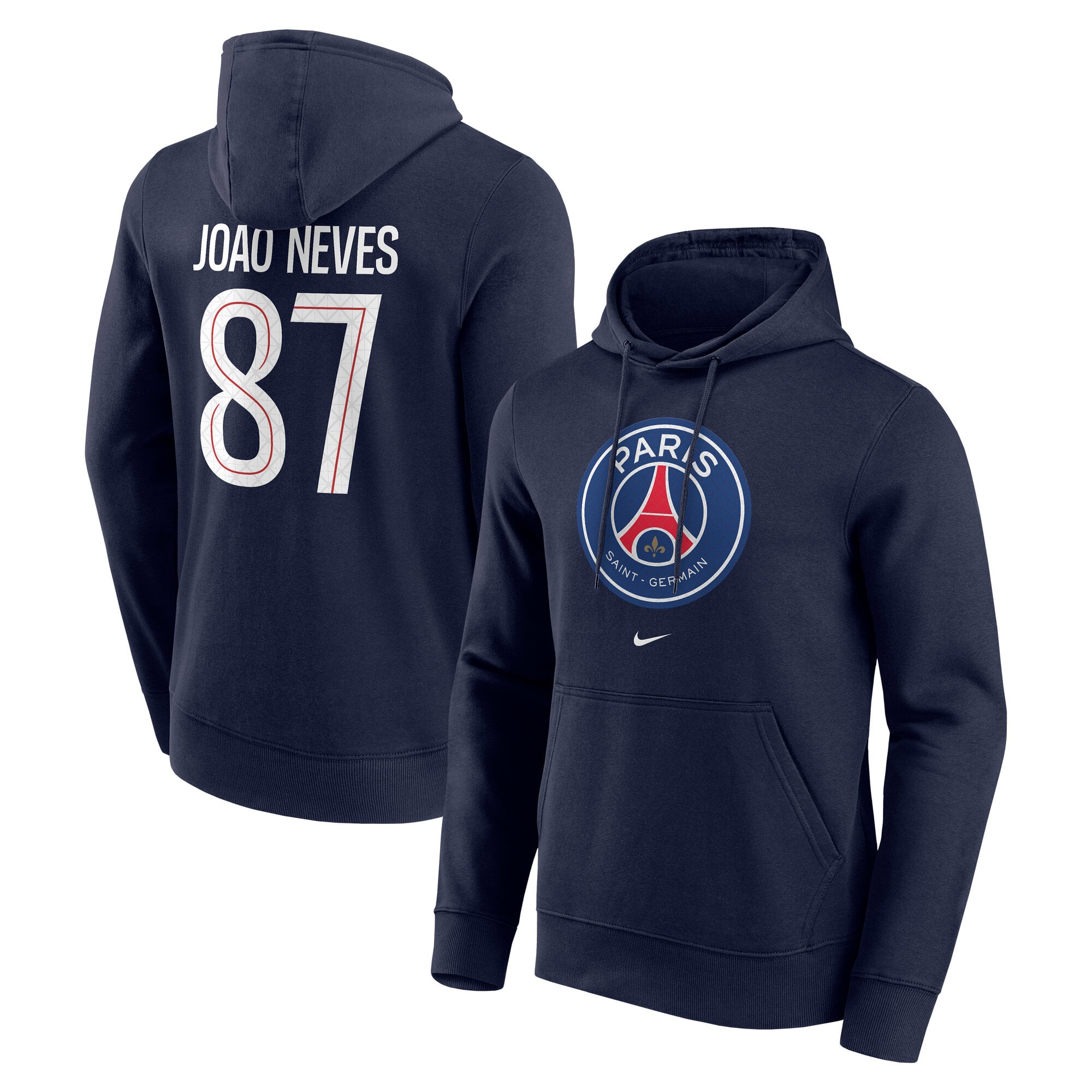 PSG Nike Jo&atilde;o Neves 87 Graphic Hoodie - Navy - Mens, , rebel_hi-res