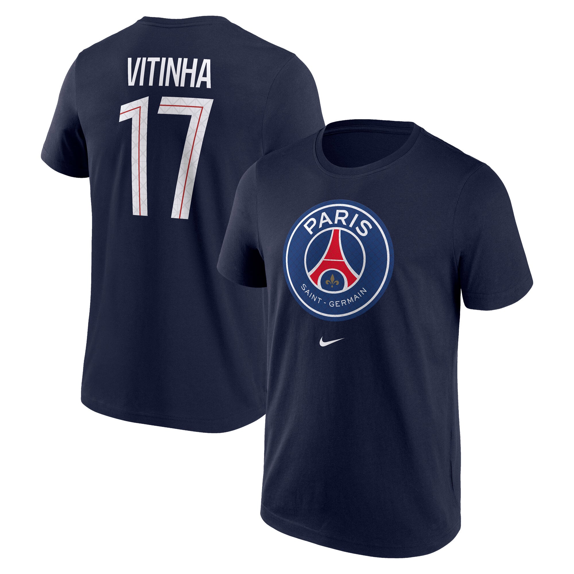 PSG Nike Vitinha 17 Graphic T-Shirt - Navy - Mens, , rebel_hi-res