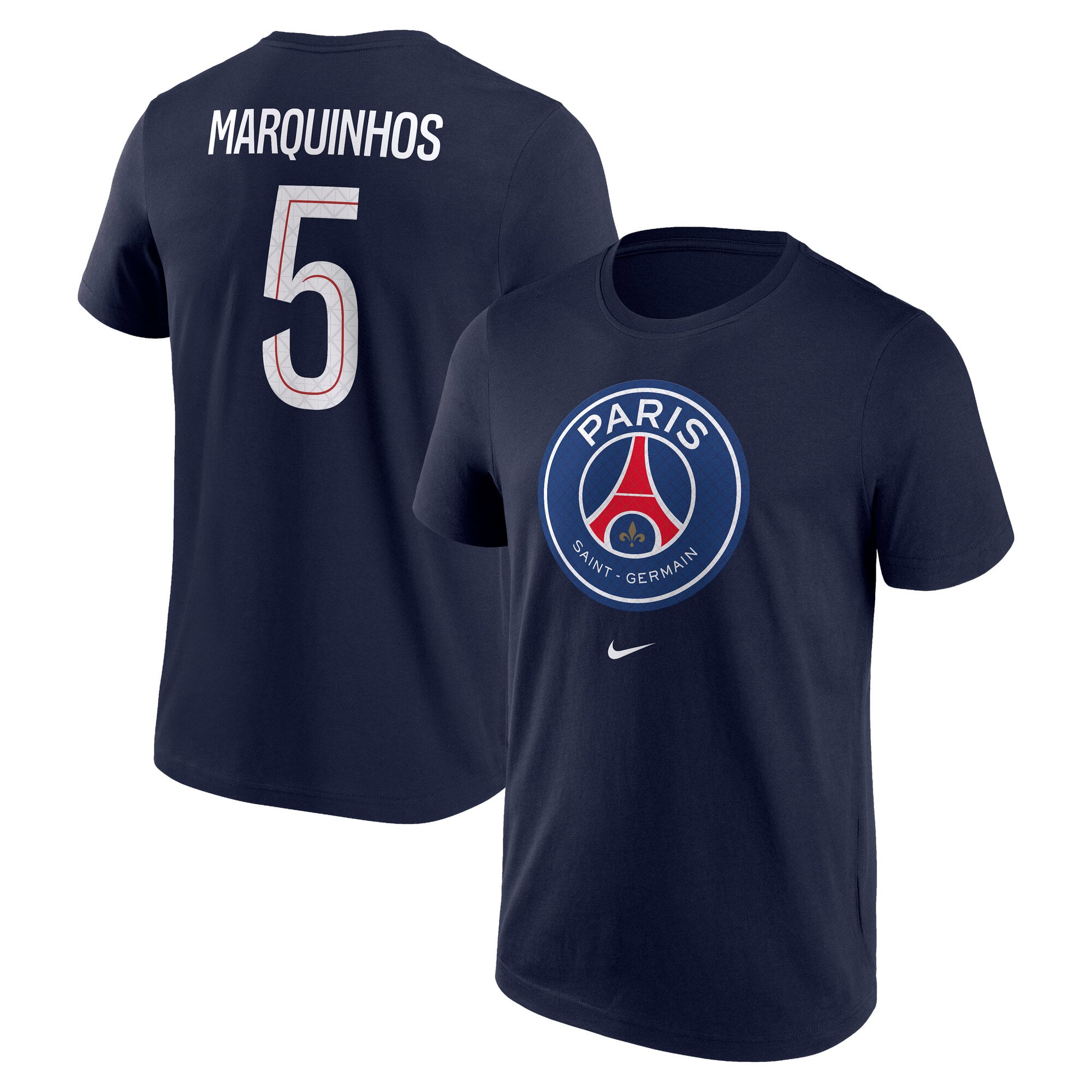 PSG Nike Marquinhos 5 Graphic T-Shirt - Navy - Mens, , rebel_hi-res