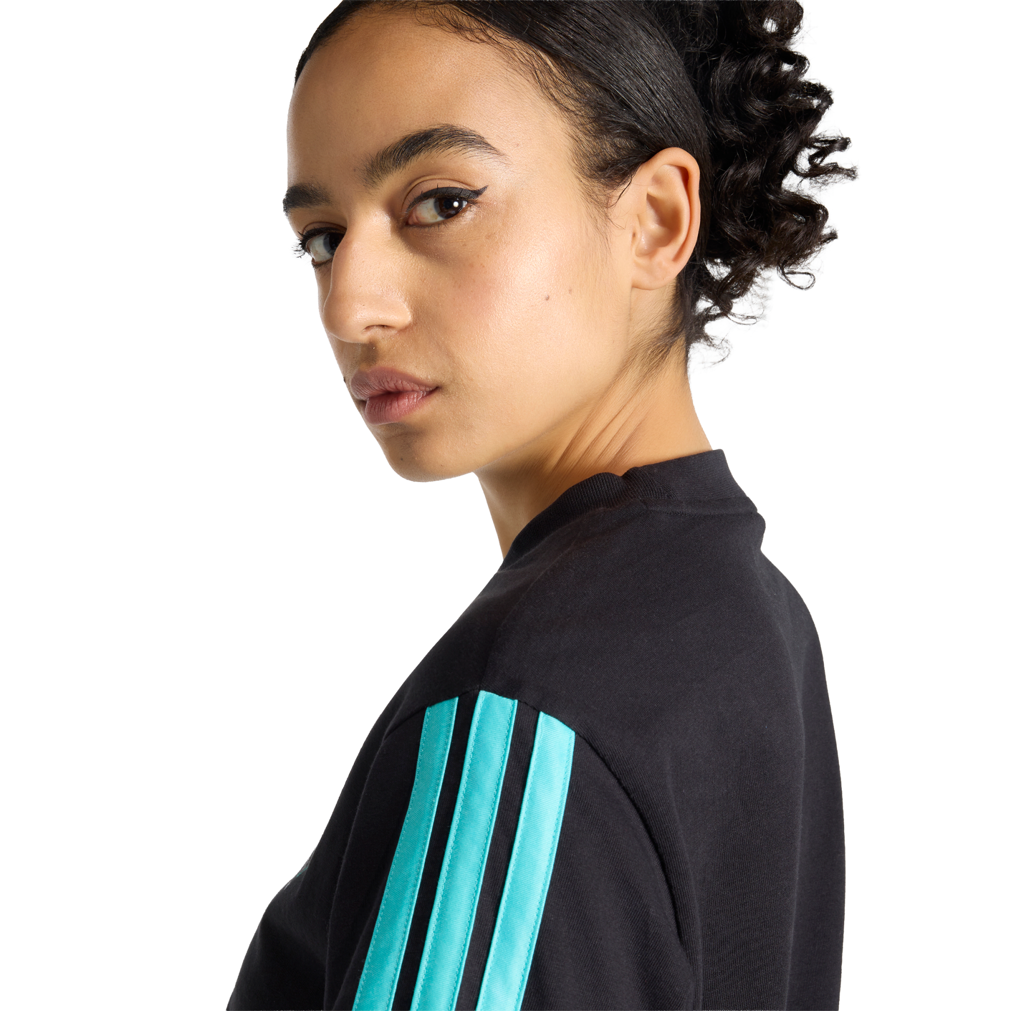 Mercedes AMG Petronas adidas F1 Logo T-Shirt - Black - Womens, , rebel_hi-res