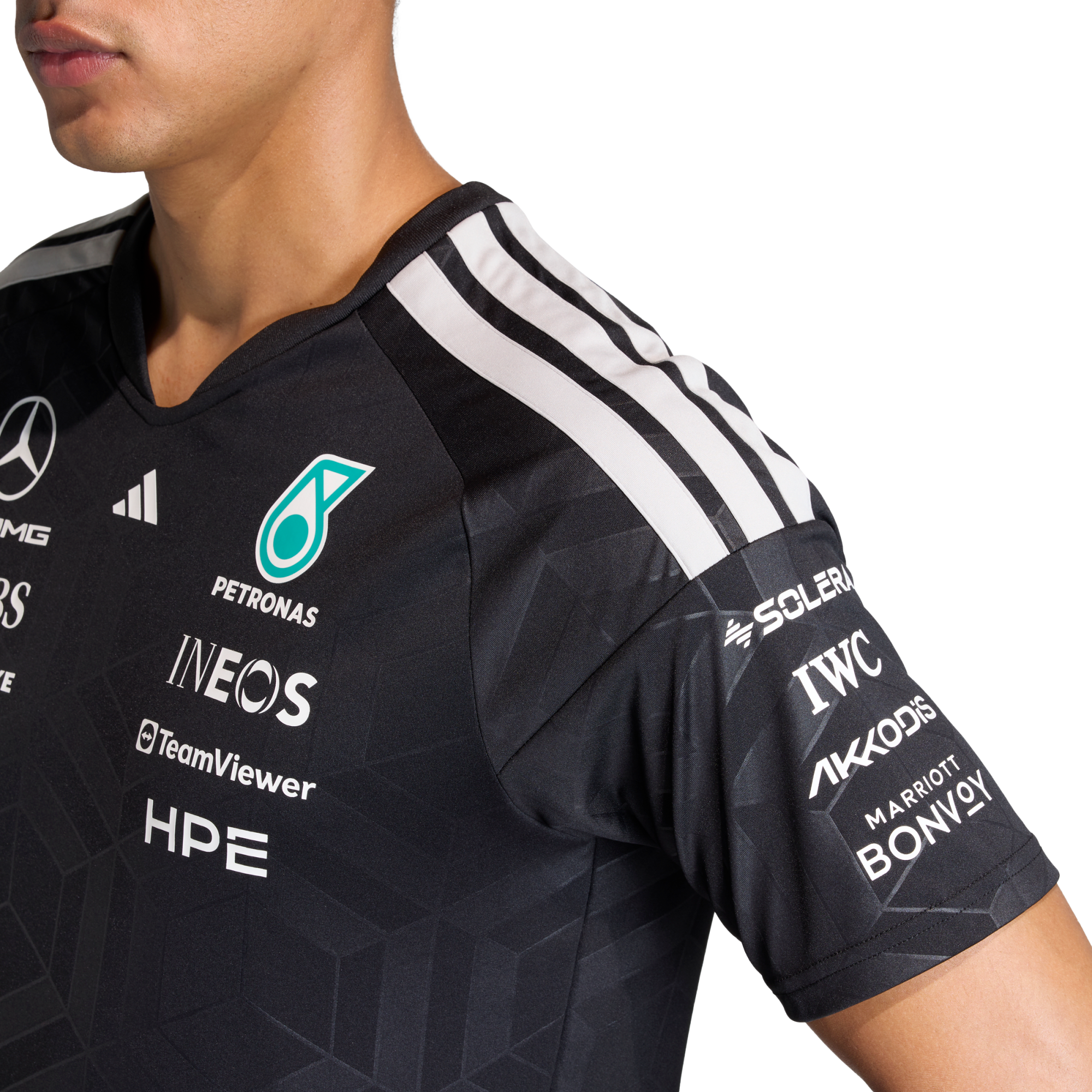 Mercedes AMG Petronas adidas F1 2026 Team Driver T-Shirt - Black, , rebel_hi-res