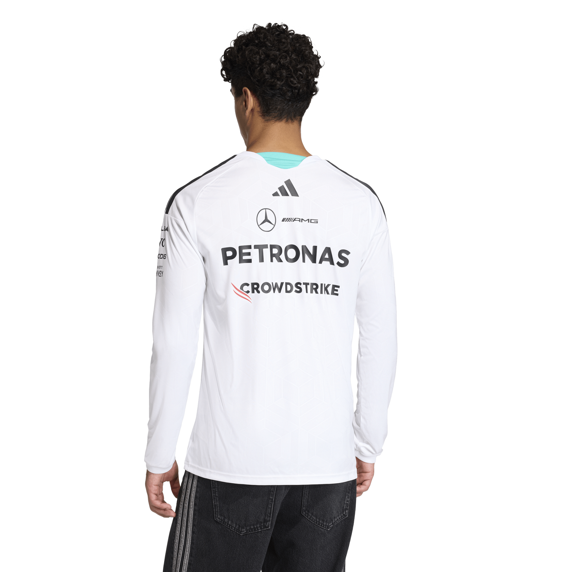 Mercedes AMG Petronas adidas F1 2026 Team Long Sleeve Driver T-Shirt - White, , rebel_hi-res