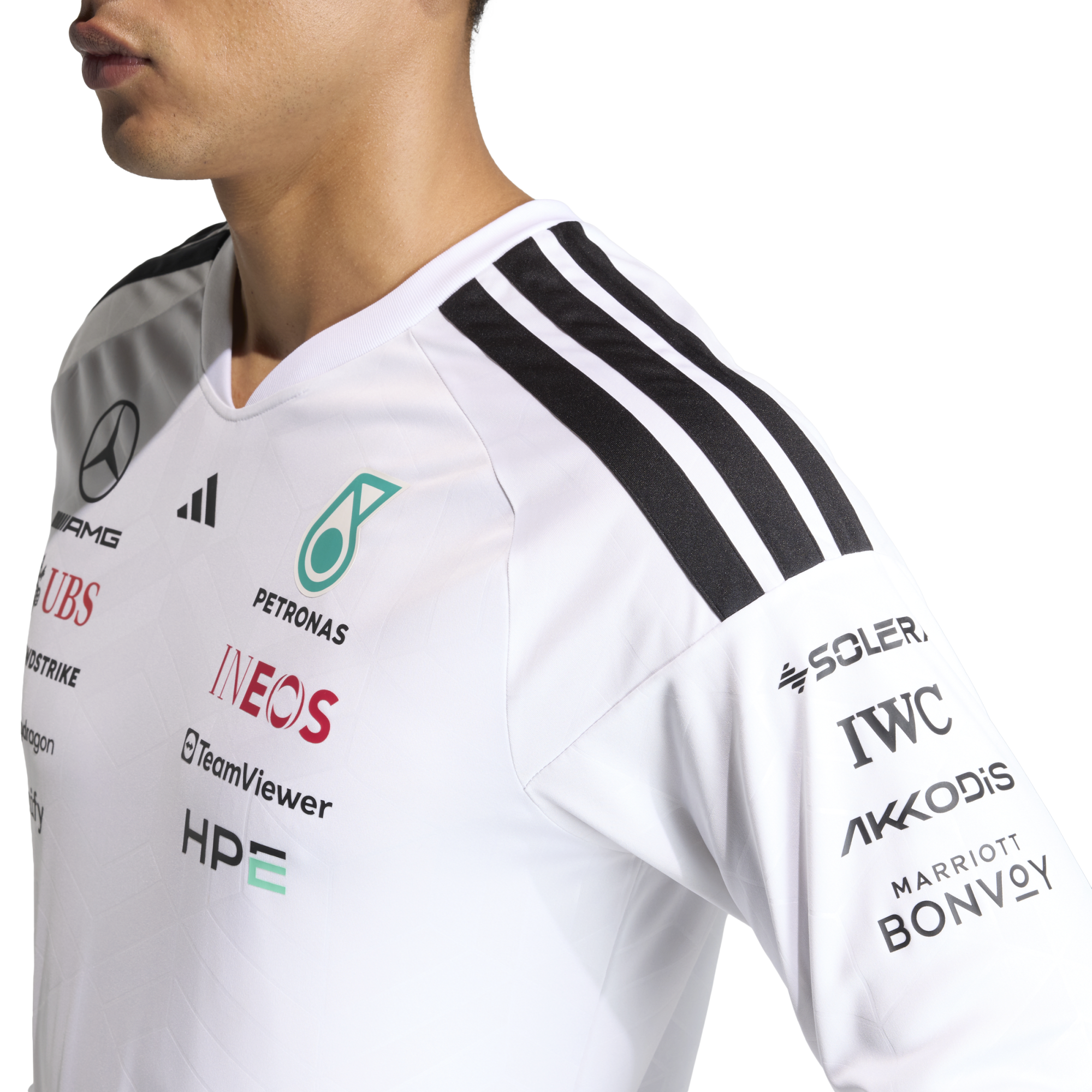 Mercedes AMG Petronas adidas F1 2026 Team Long Sleeve Driver T-Shirt - White, , rebel_hi-res