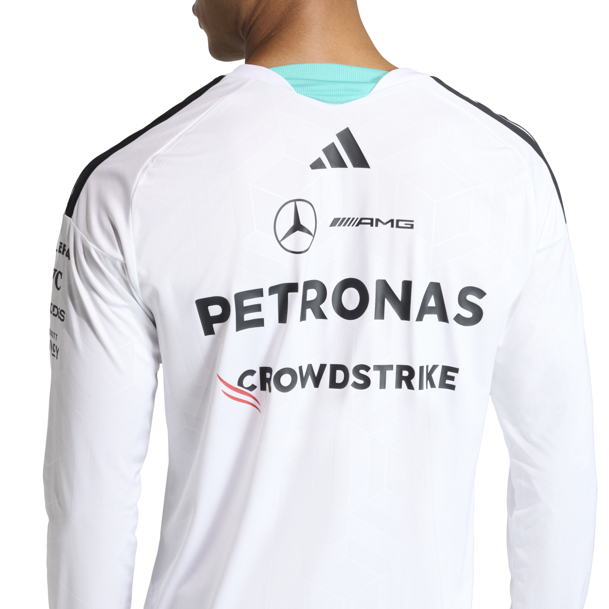 Mercedes AMG Petronas adidas F1 2026 Team Long Sleeve Driver T-Shirt - White, , rebel_hi-res