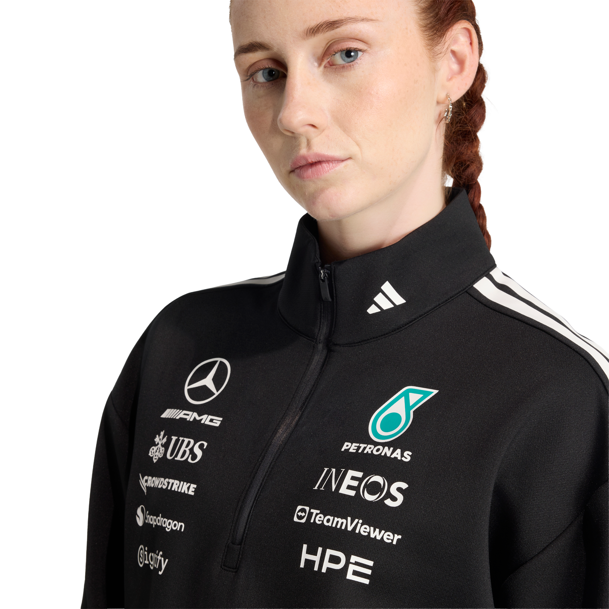 Mercedes AMG Petronas adidas F1 2026 Team 1/4 Zip - Black - Womens, , rebel_hi-res