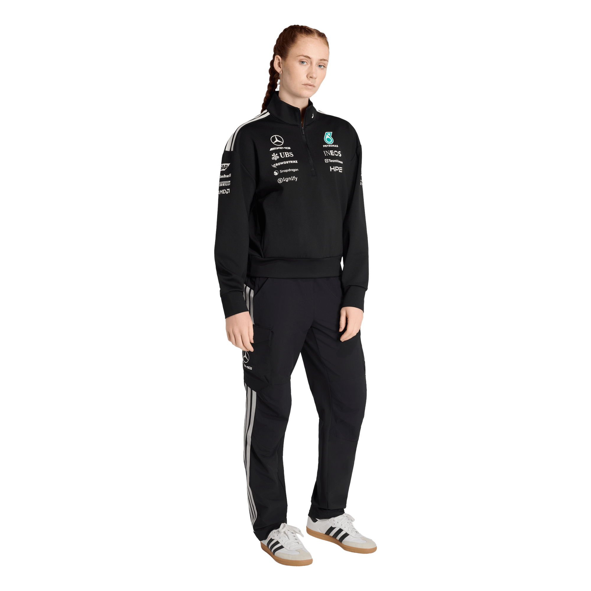 Mercedes AMG Petronas adidas F1 2026 Team 1/4 Zip - Black - Womens, , rebel_hi-res