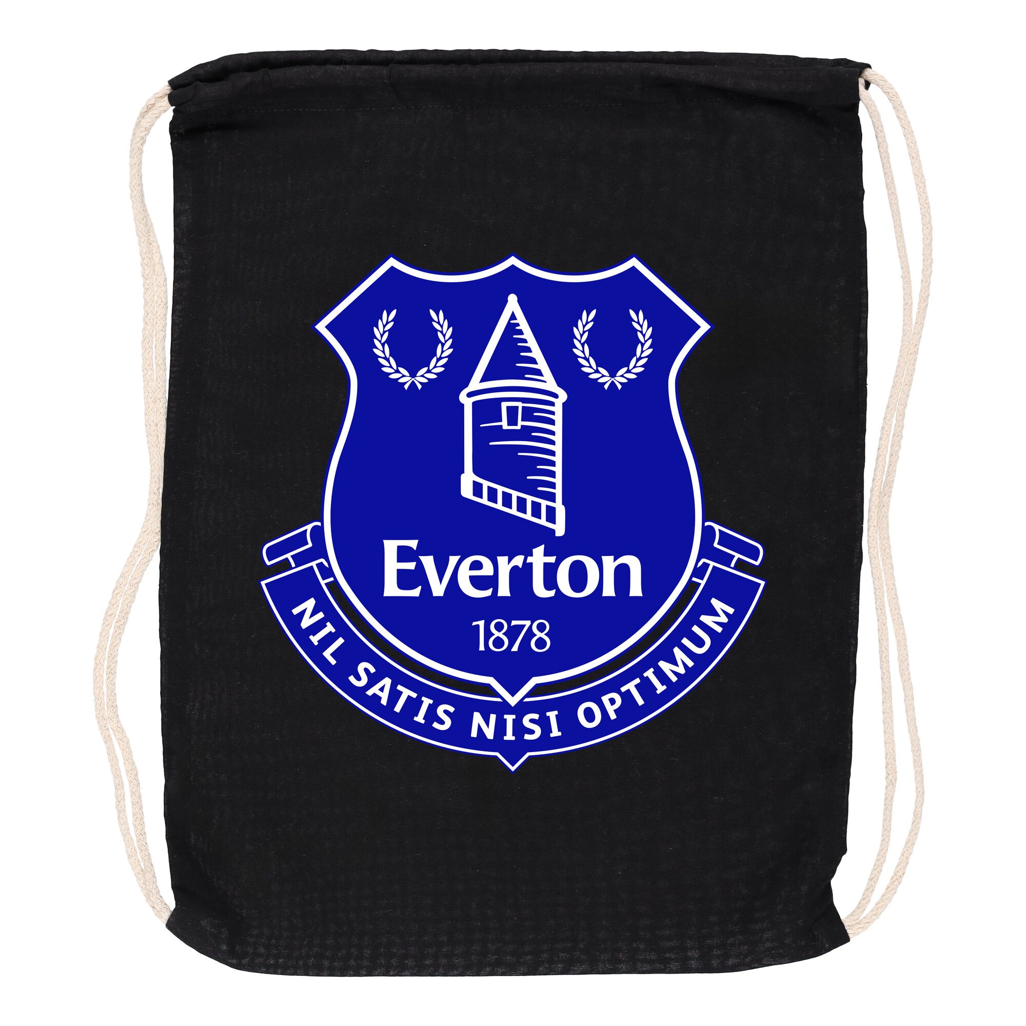 Everton Logo 100% Cotton Drawstring Bag - Black, , rebel_hi-res