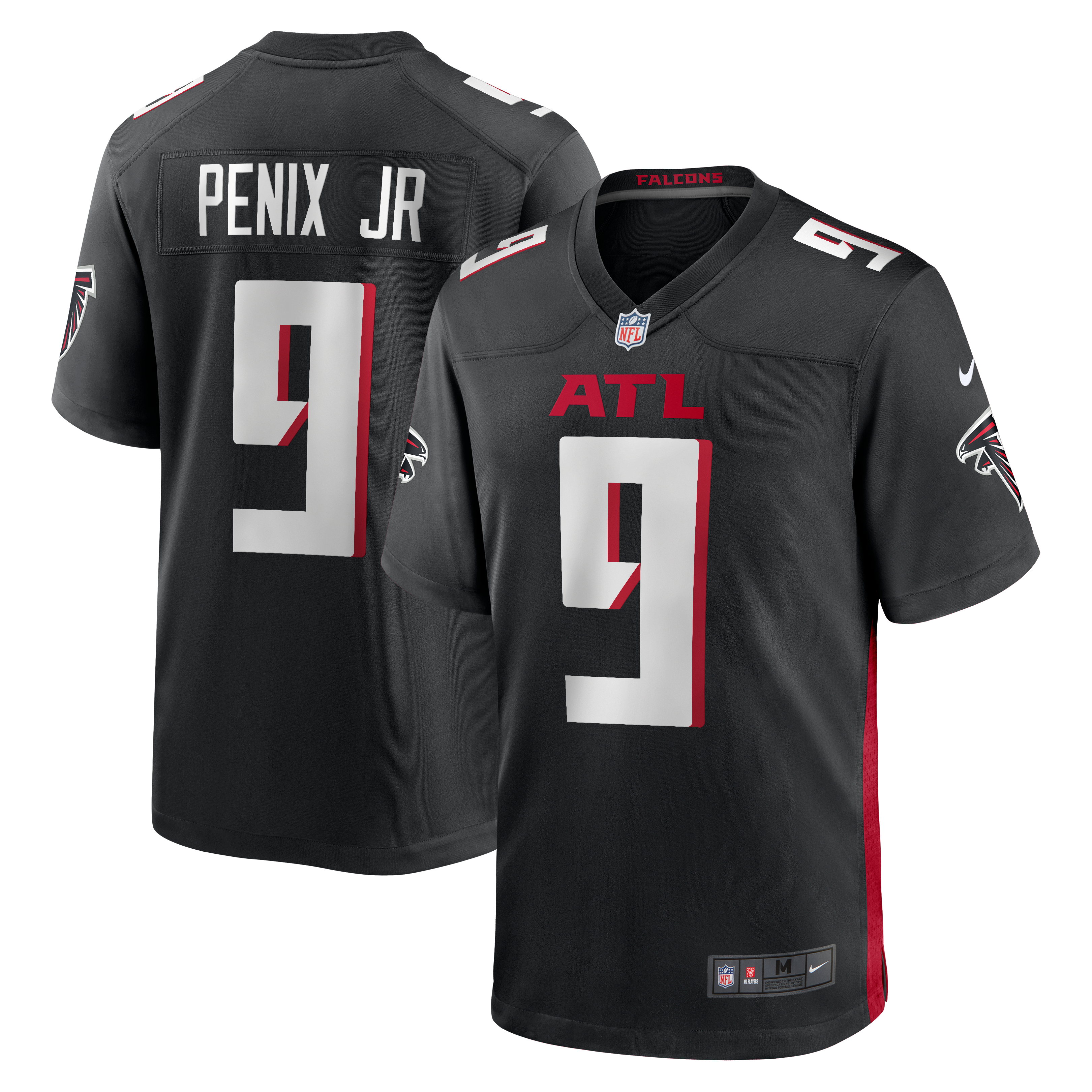 Atlanta Falcons Nike Game Home Jersey - Black - Michael Penix Jr - Mens, , rebel_hi-res