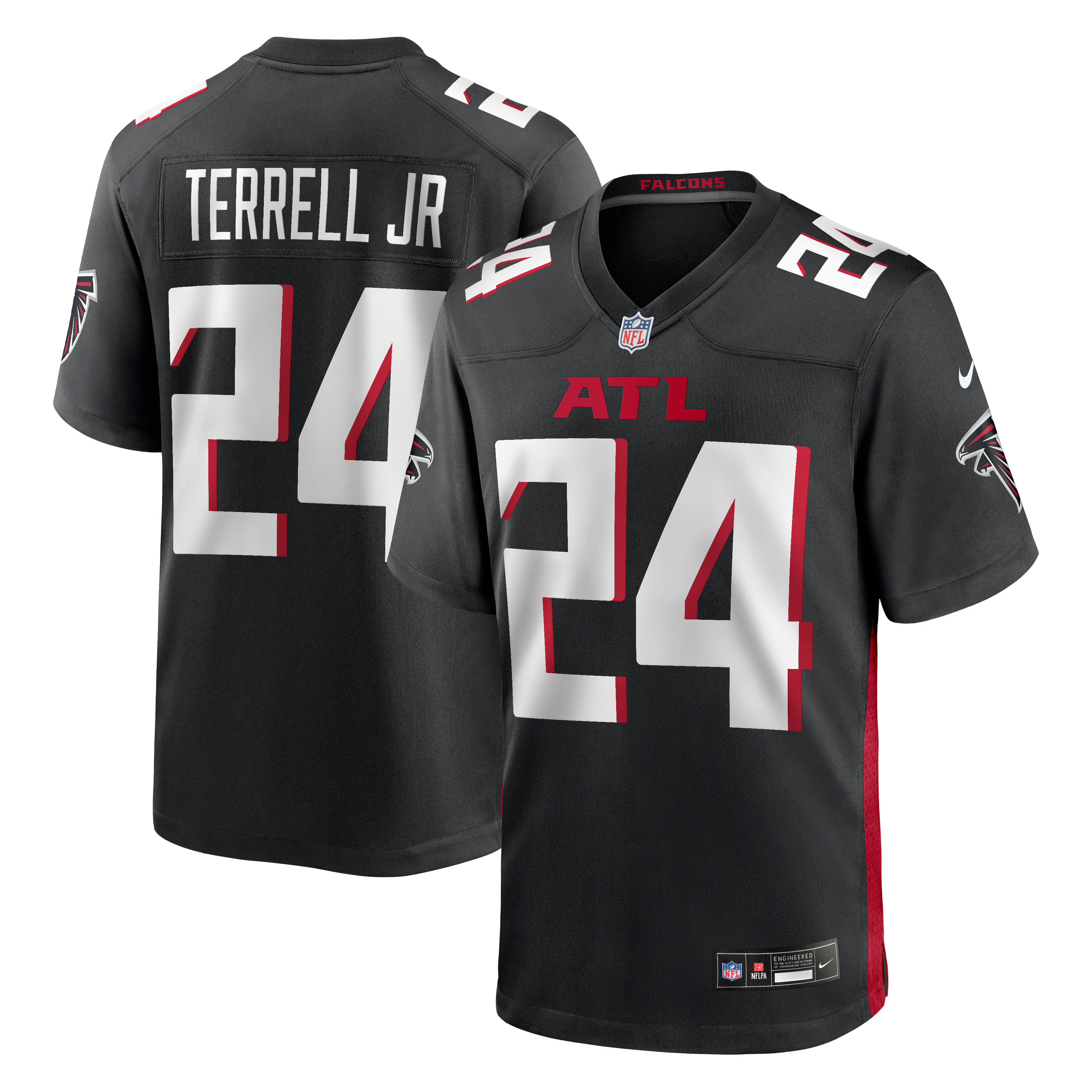 Atlanta Falcons Nike Game Home Jersey - Black - A.J. Terrell Jr - Mens