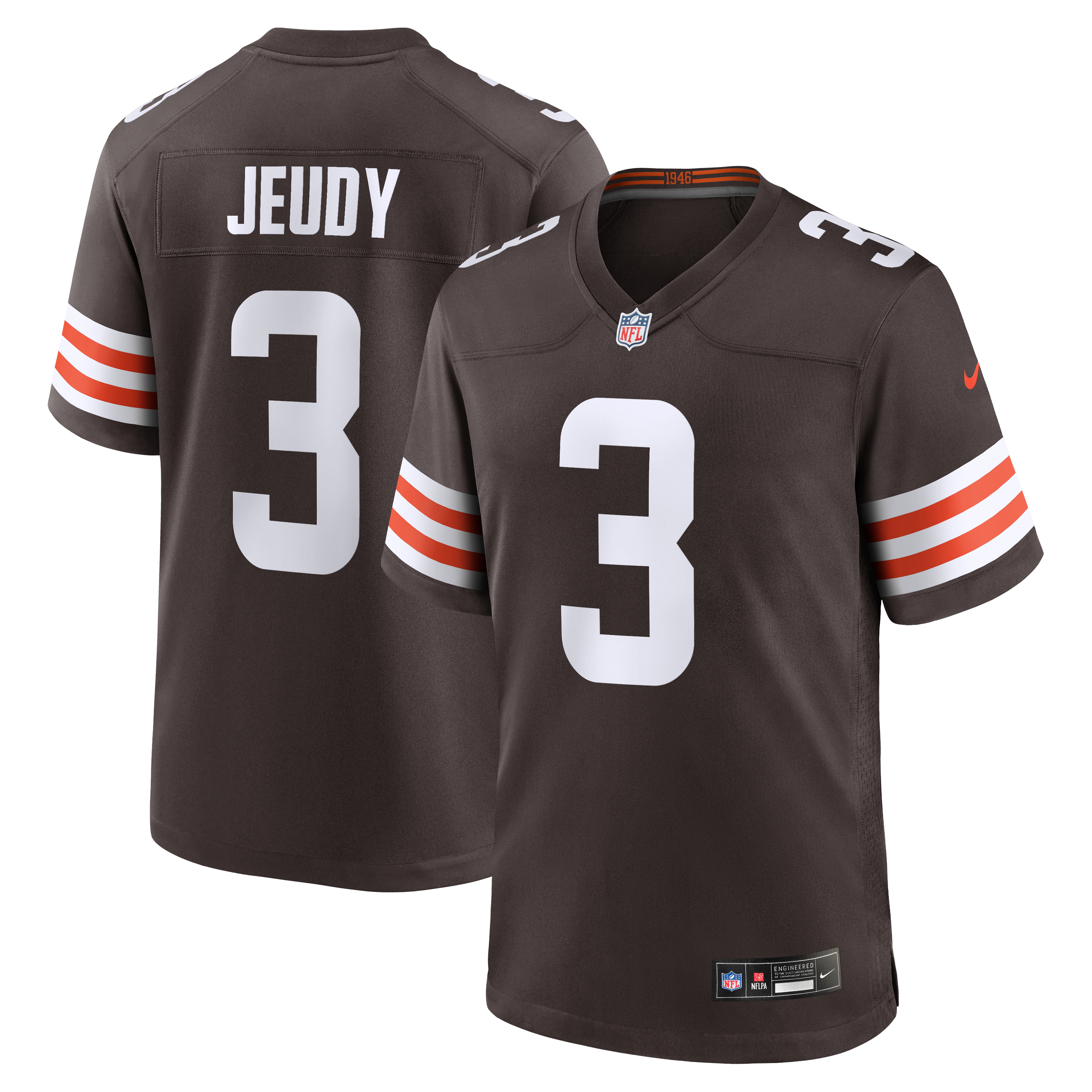 Cleveland Browns Nike Game Home Jersey - Brown - Jerry Jeudy - Mens