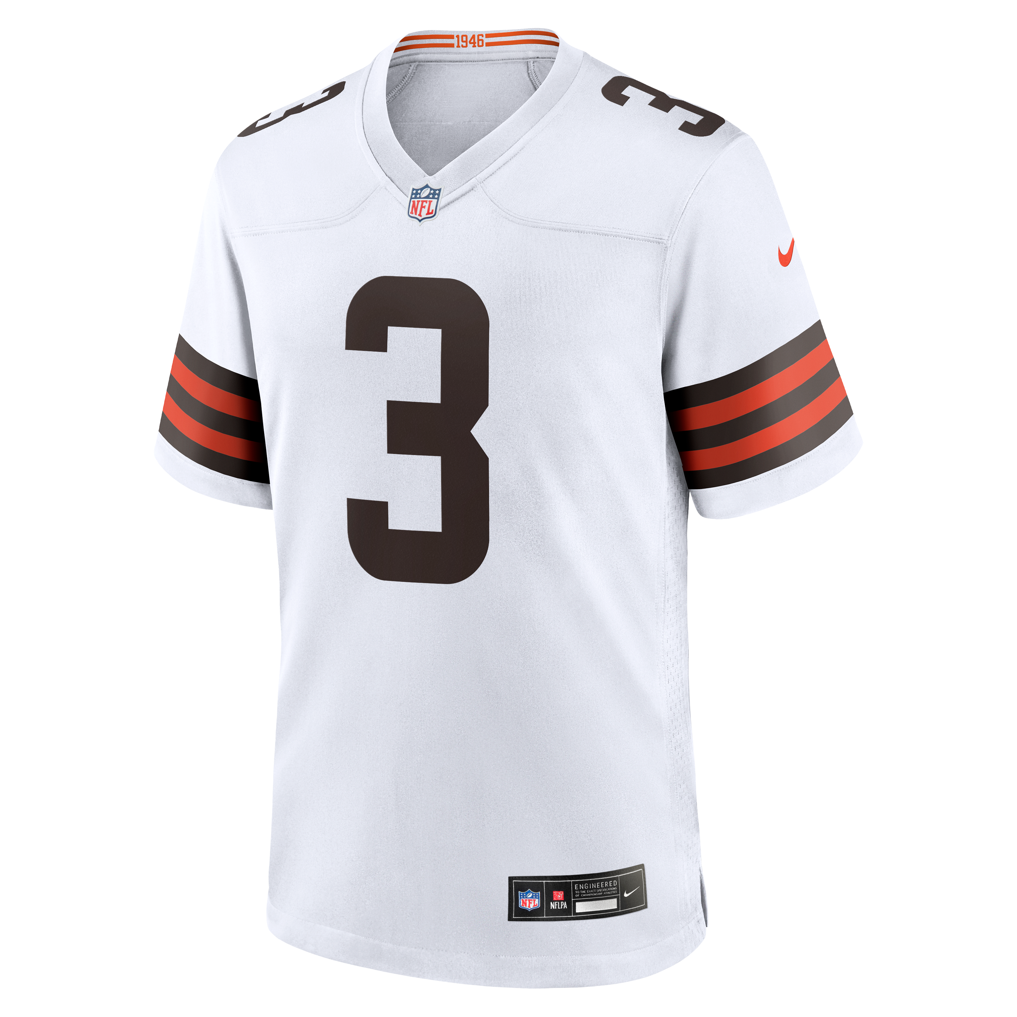 Cleveland Browns Nike Game Road Jersey - White - Jerry Jeudy - Mens, , rebel_hi-res