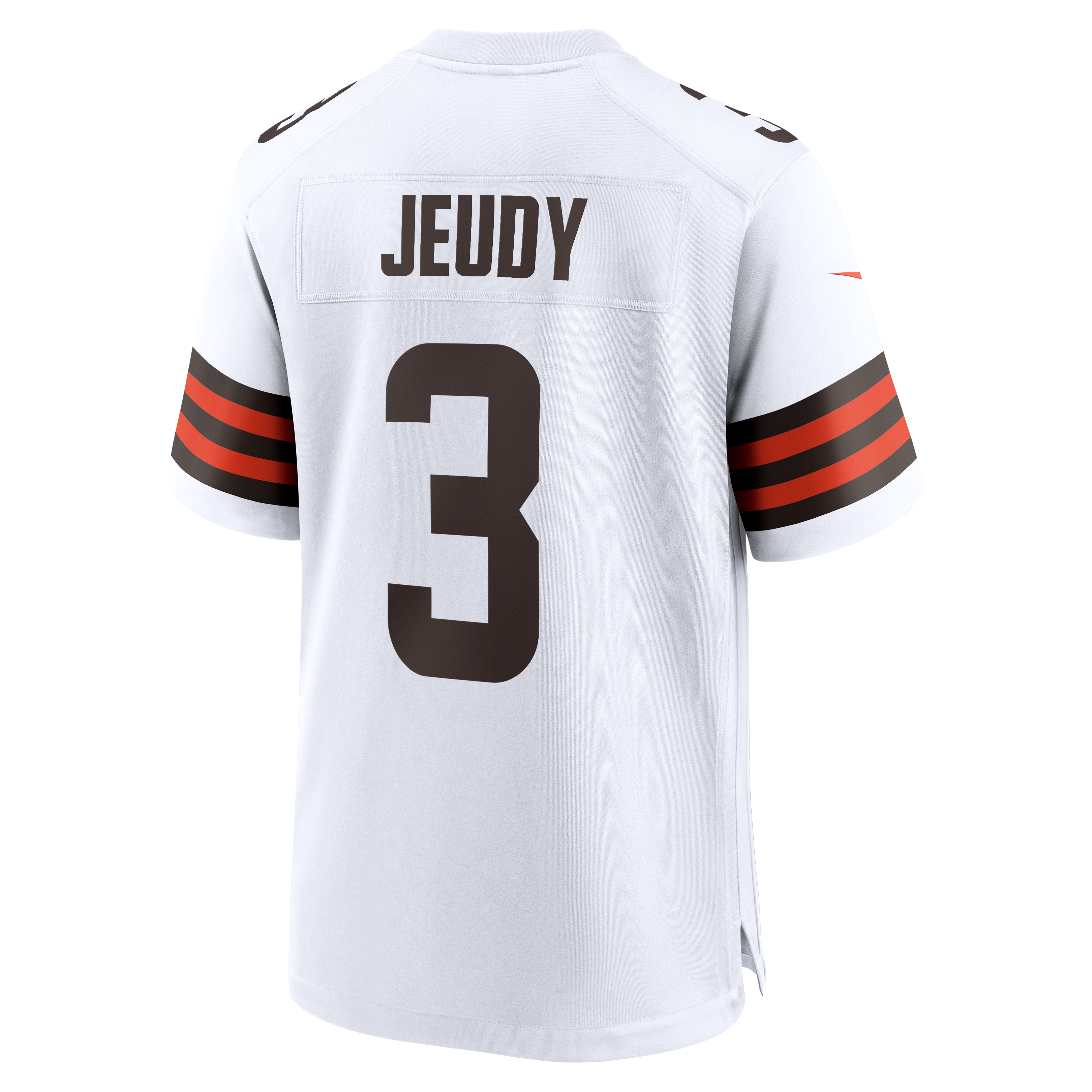 Cleveland Browns Nike Game Road Jersey - White - Jerry Jeudy - Mens, , rebel_hi-res
