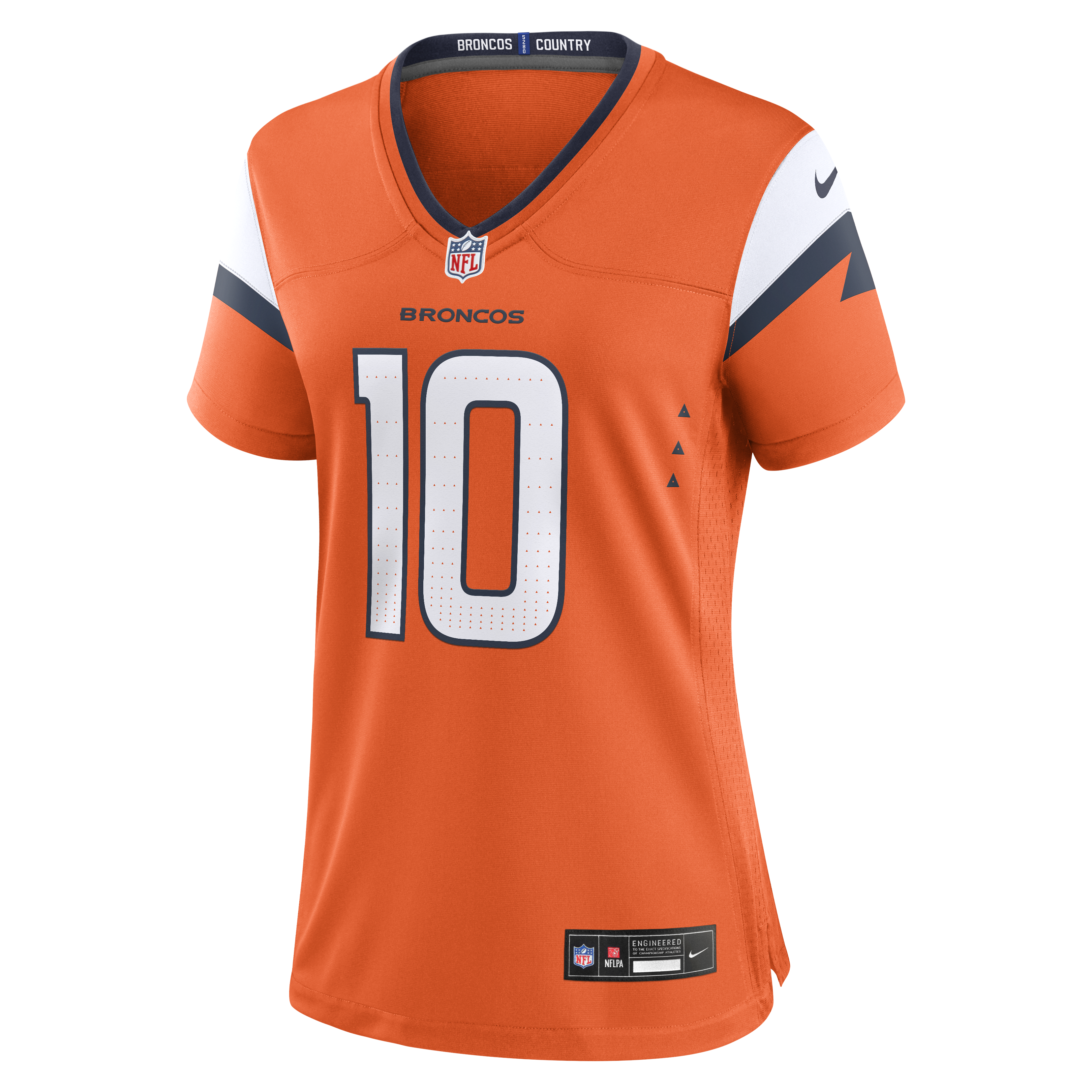 Denver Broncos Nike Game Home Jersey - Orange - Bo Nix - Womens, , rebel_hi-res
