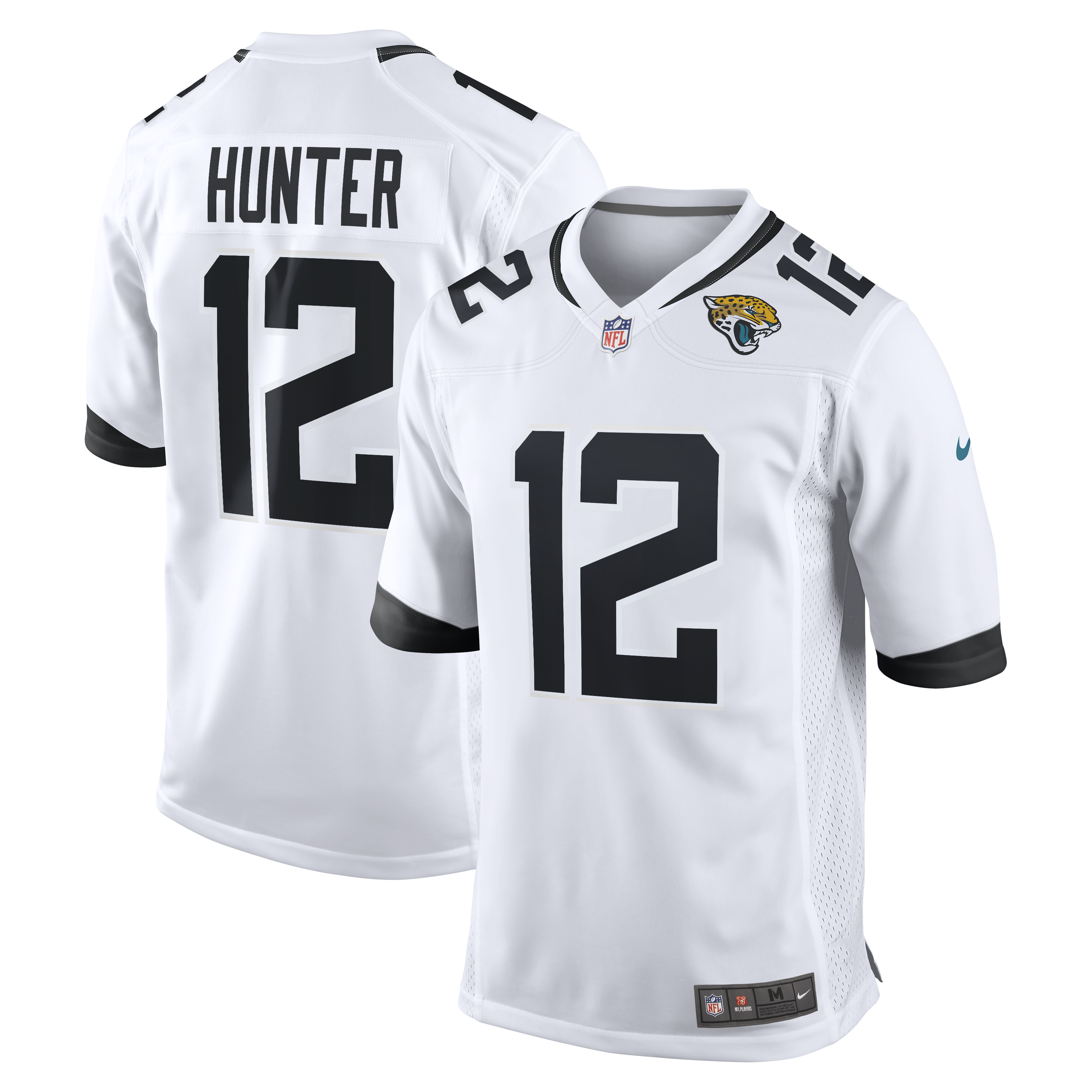 Jacksonville Jaguars Nike Game Road Jersey - White - Travis Hunter - Mens, , rebel_hi-res
